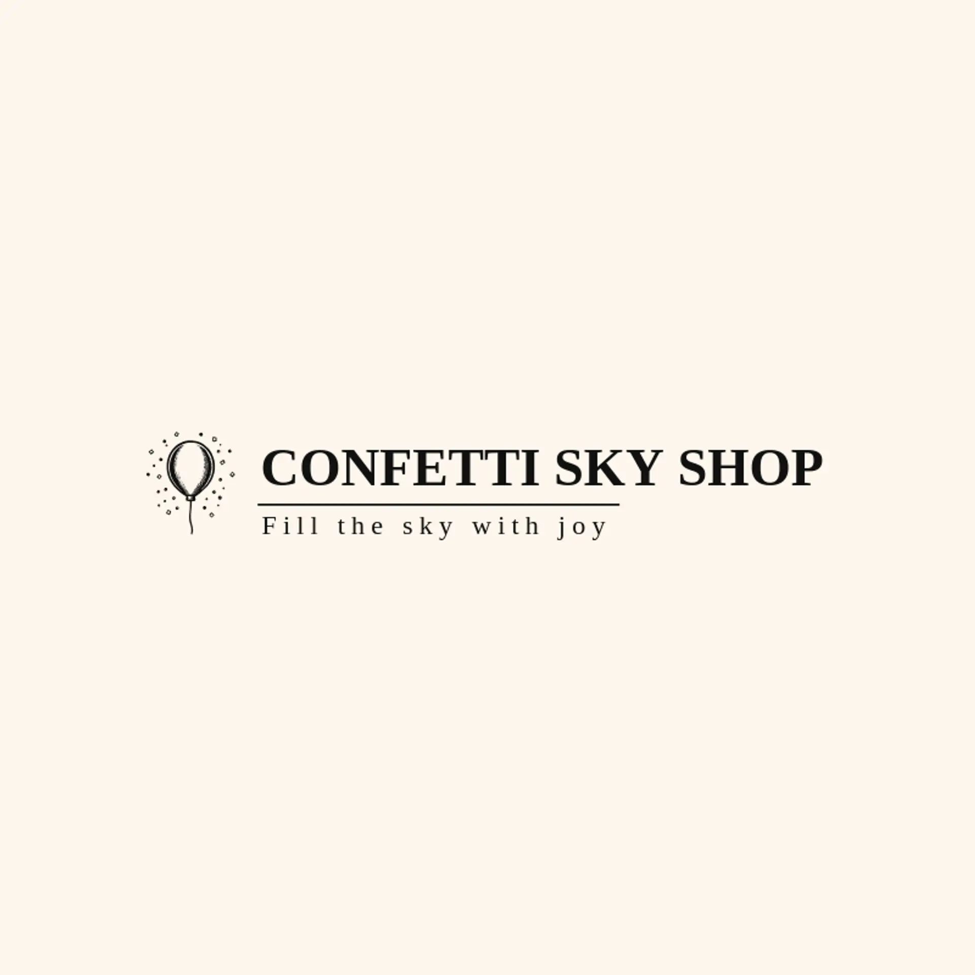 Confetti Sky Shop logo for balloon