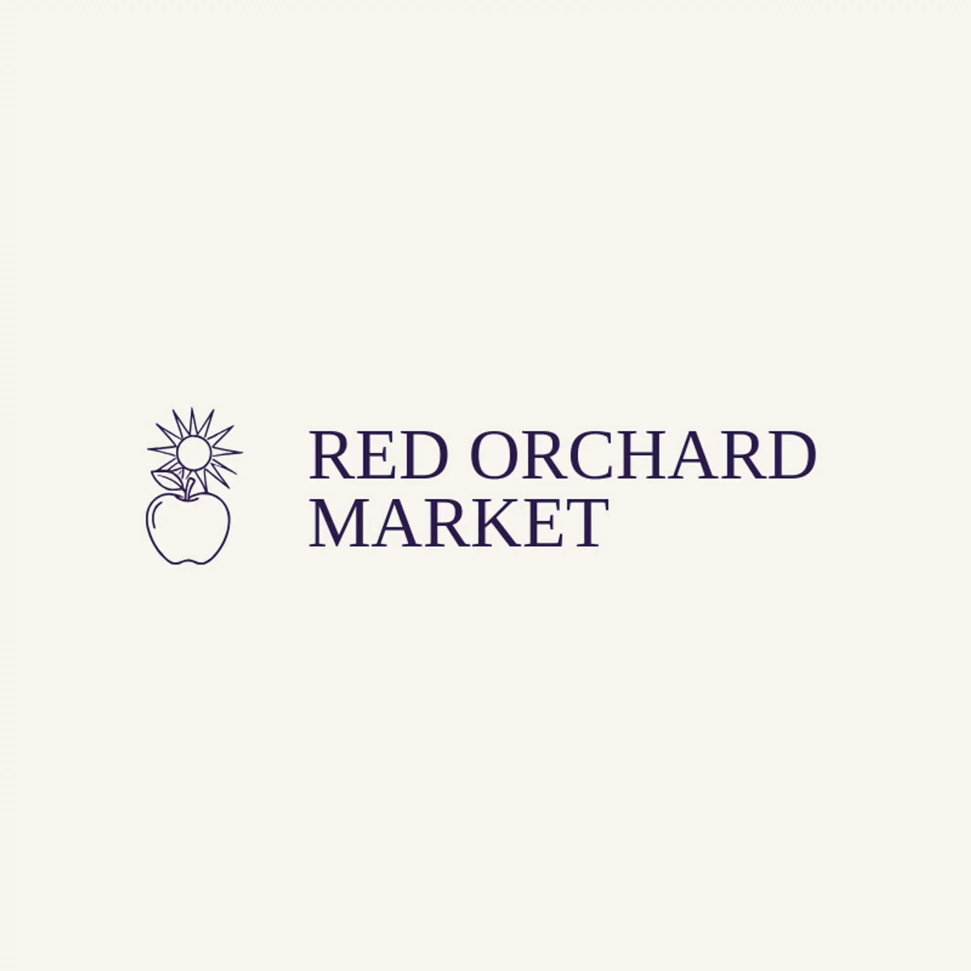 Red Orchard Market logo for grocery store