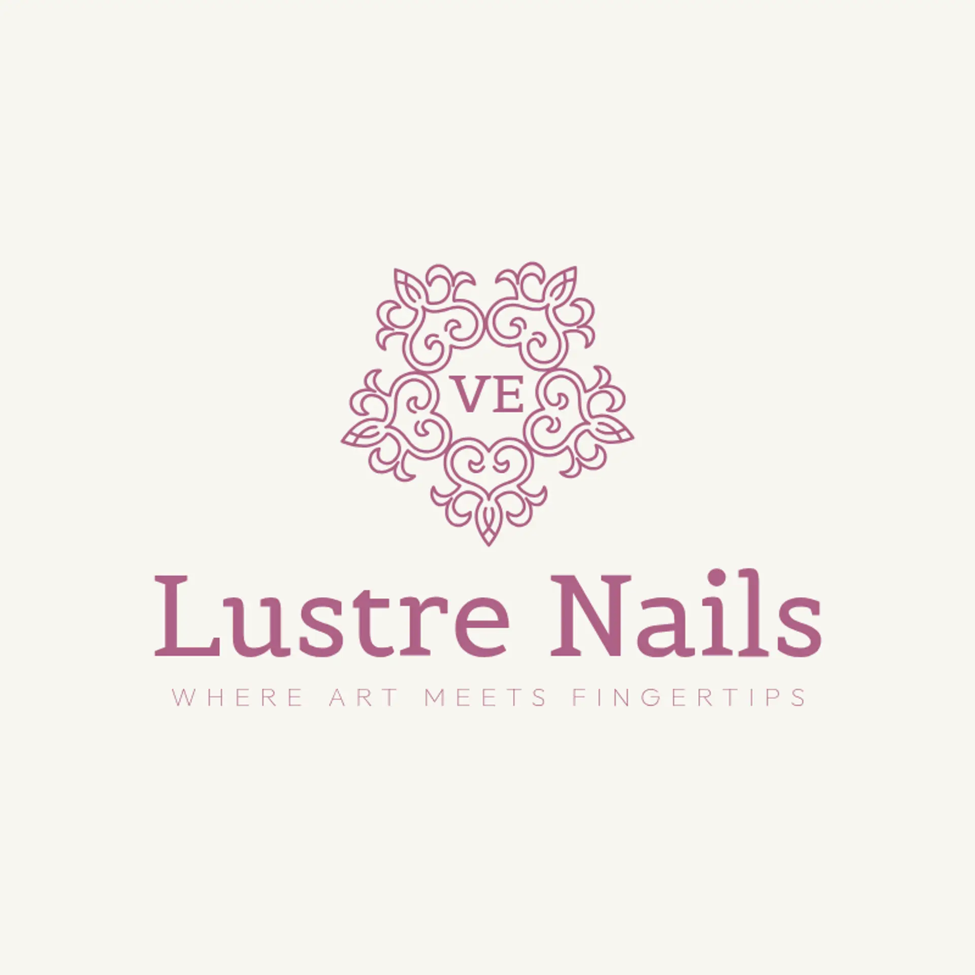 Lustre Nails logo for nail tech