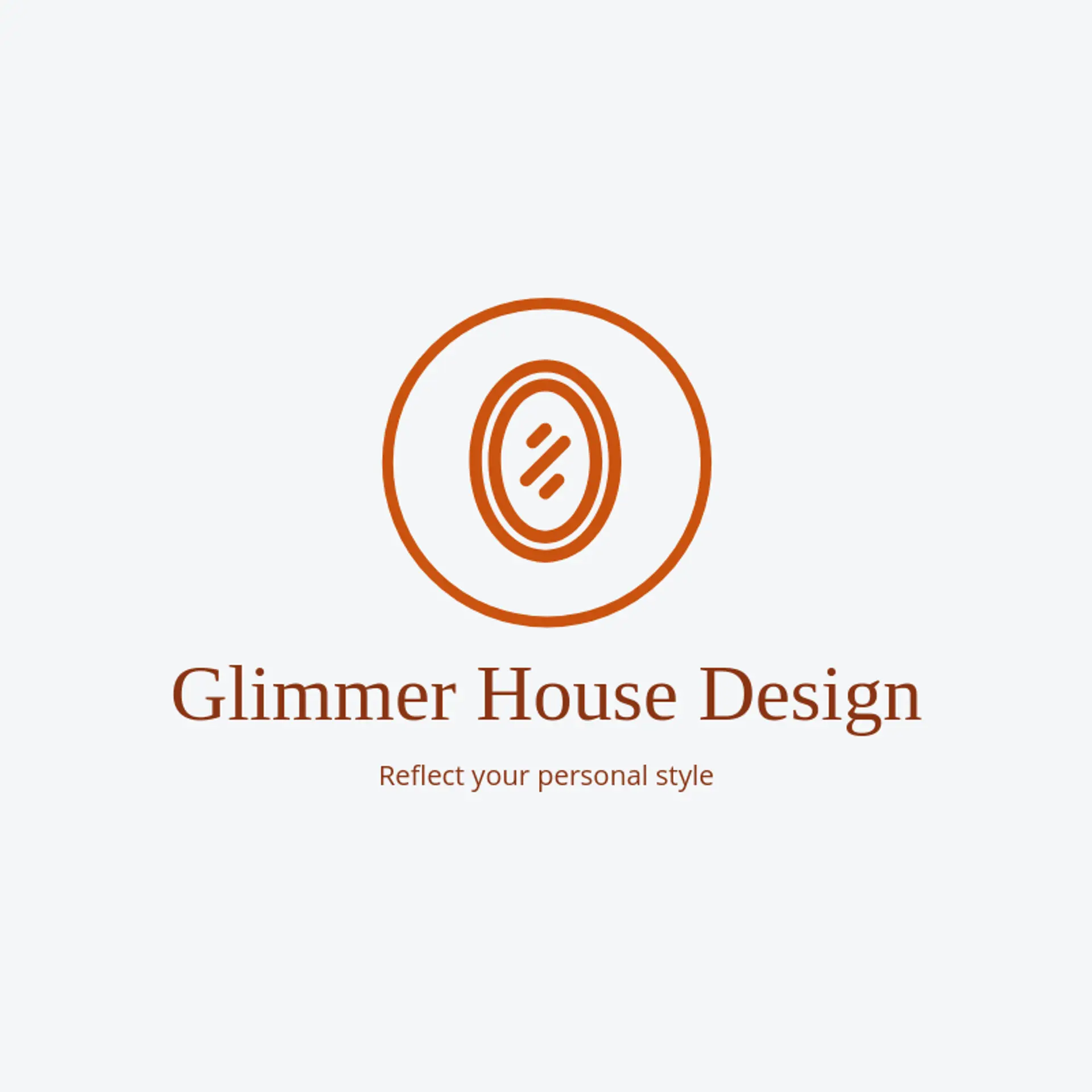 Glimmer House Design logo for mirror