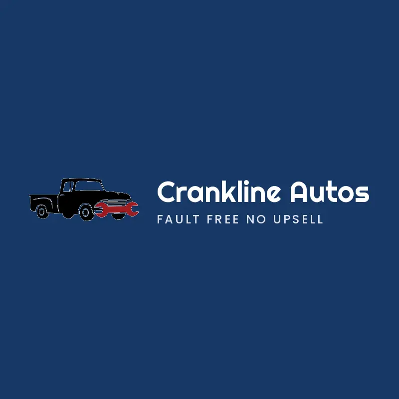 Retro truck repair logo with a wrench over a pickup truck