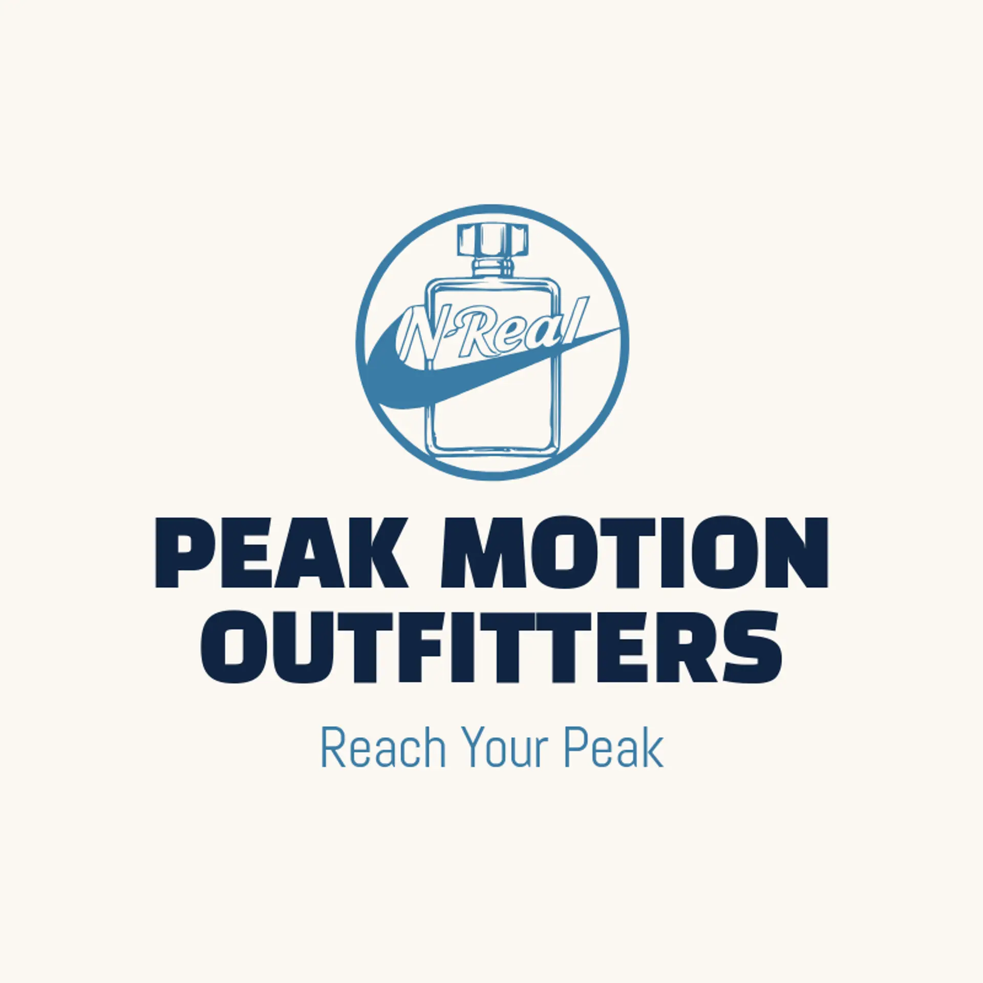Peak Motion Outfitters logo for swoosh