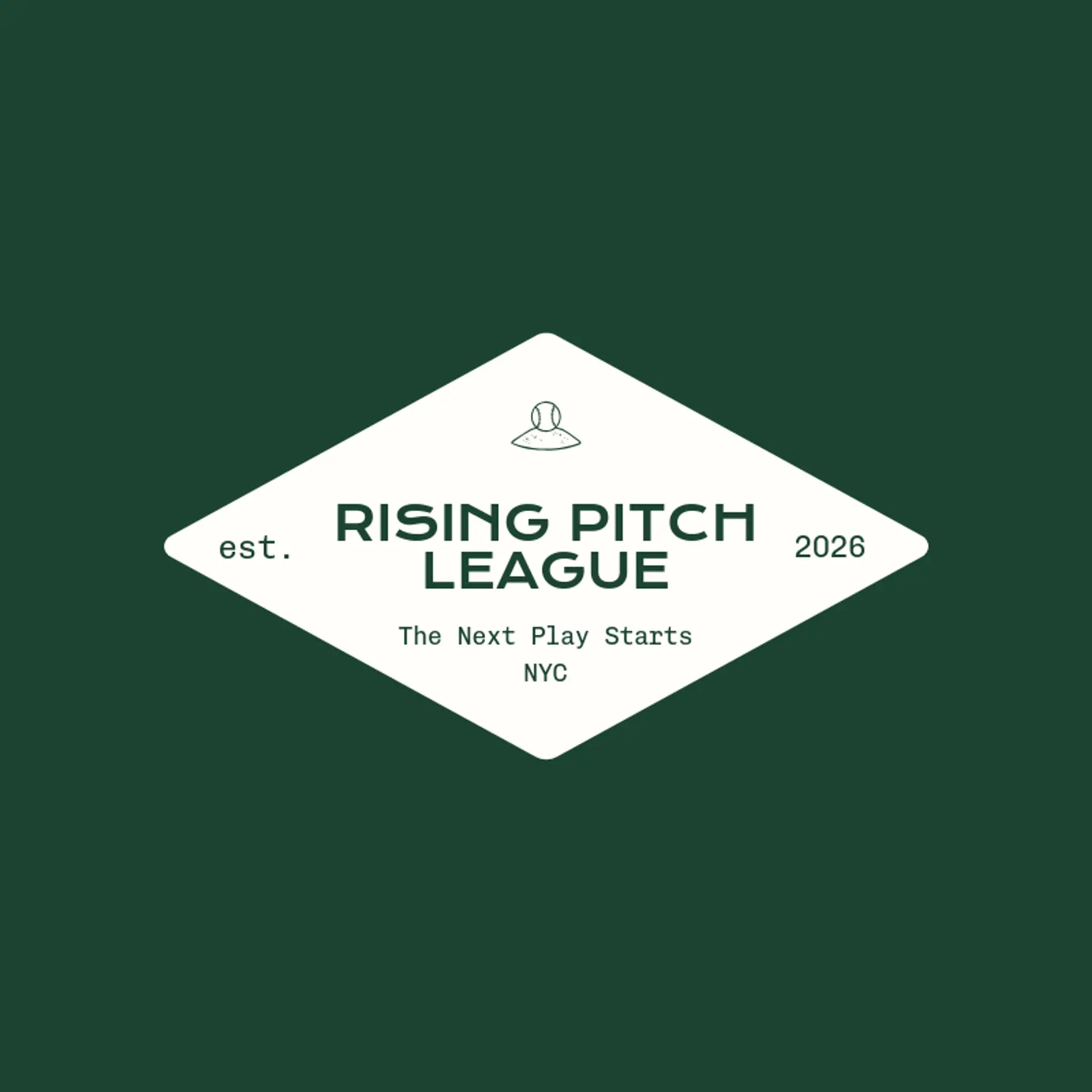 Rising Pitch League logo for baseball