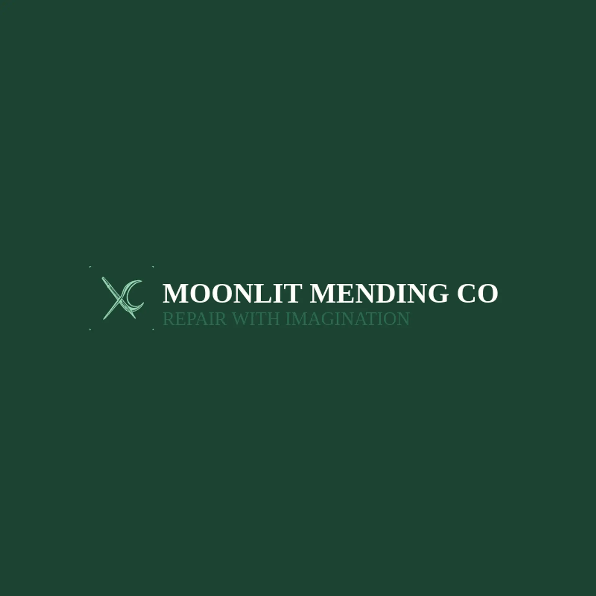 Moonlit Mending Co logo for sewing
