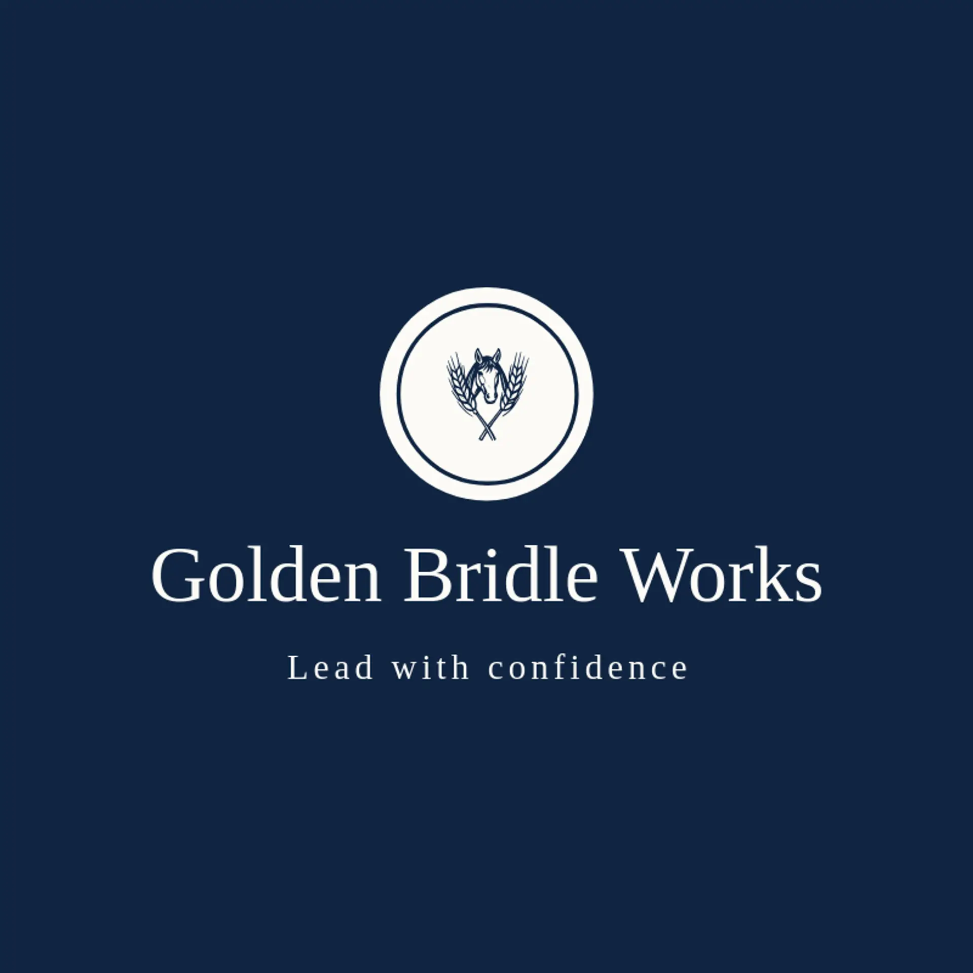 Golden Bridle Works logo for horse head