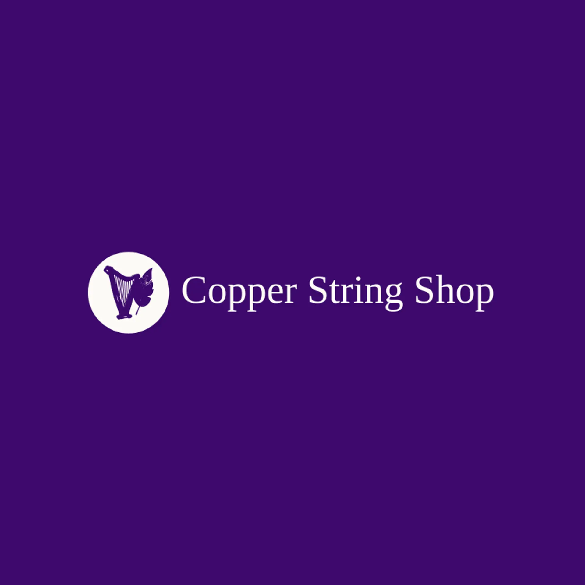 Copper String Shop logo for harp