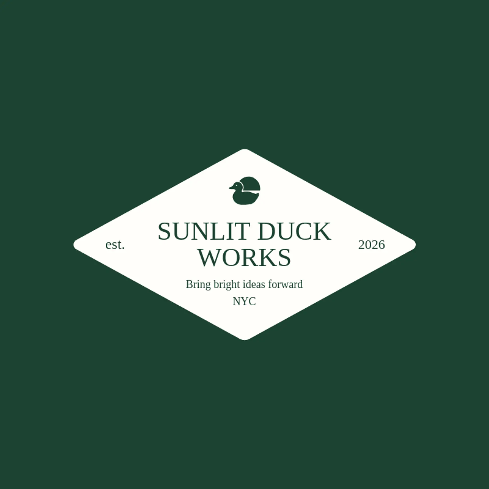 Sunlit Duck Works logo for duck