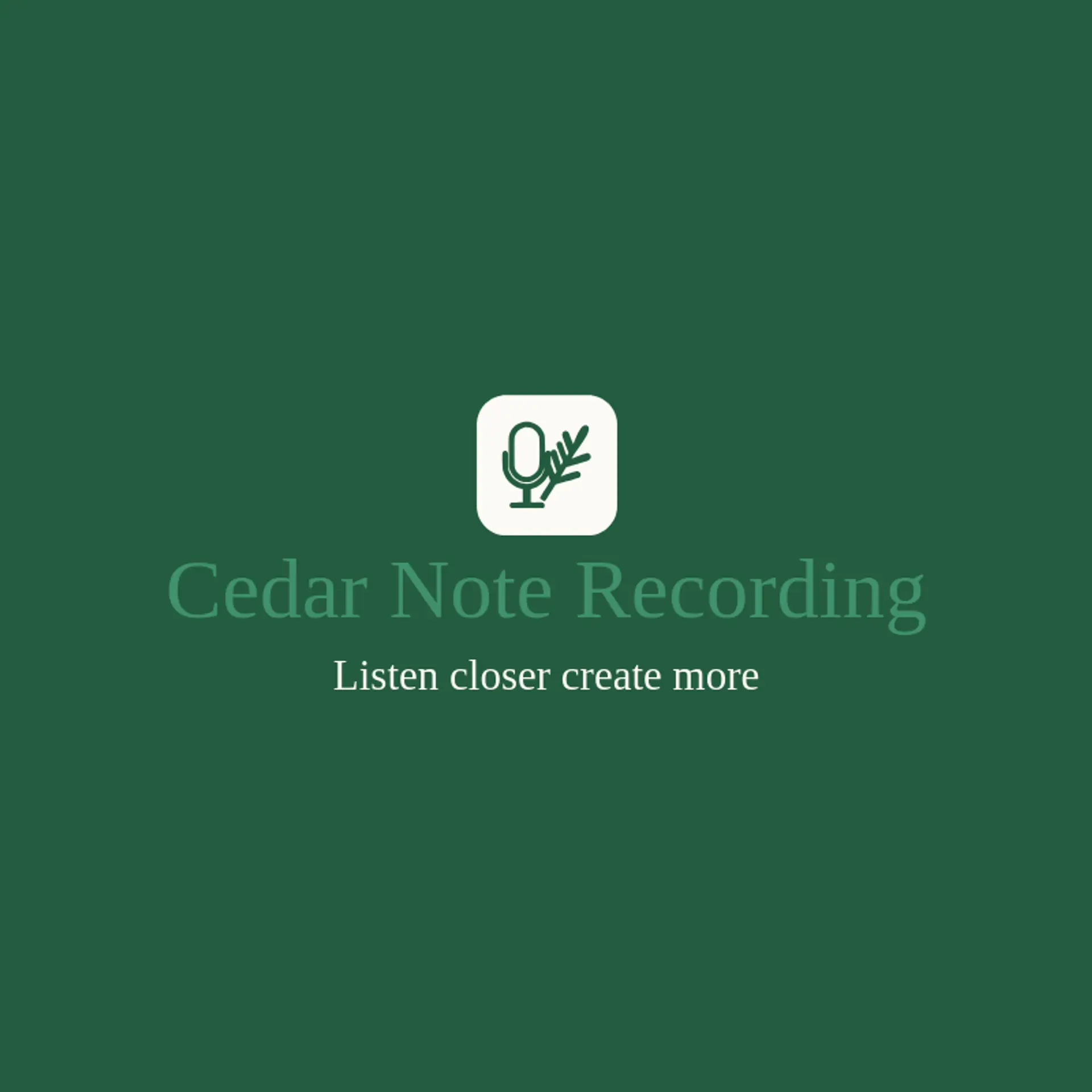 Cedar Note Recording logo for recording