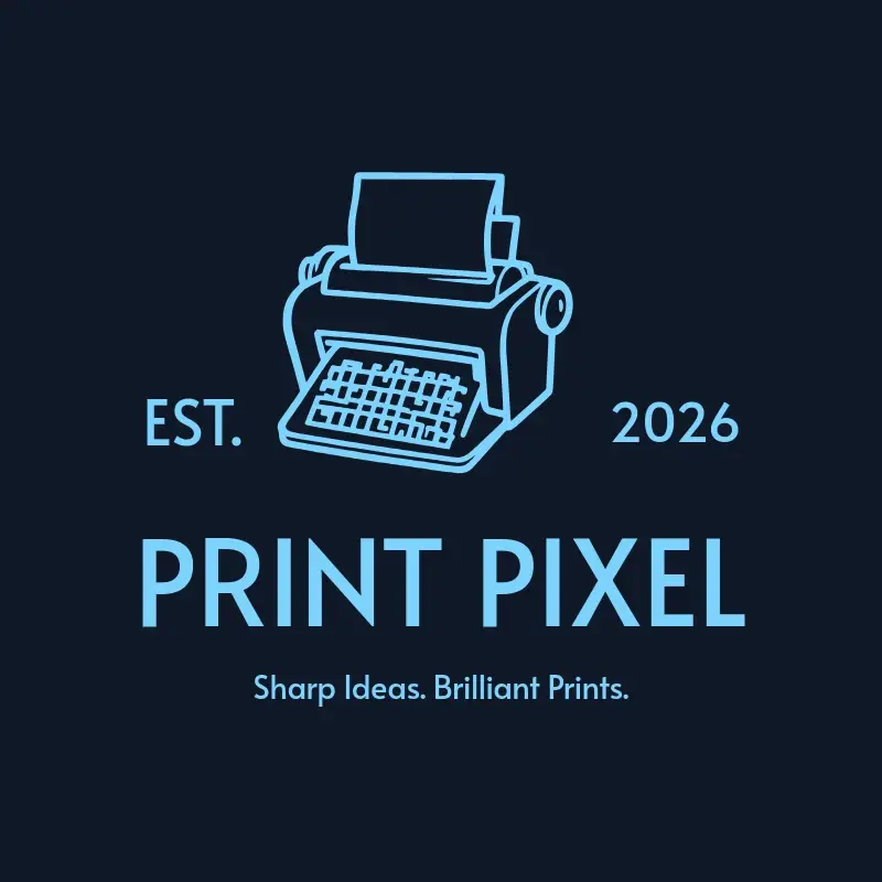 The Shopify store name Print Pixel as a branded logo with a single color icon