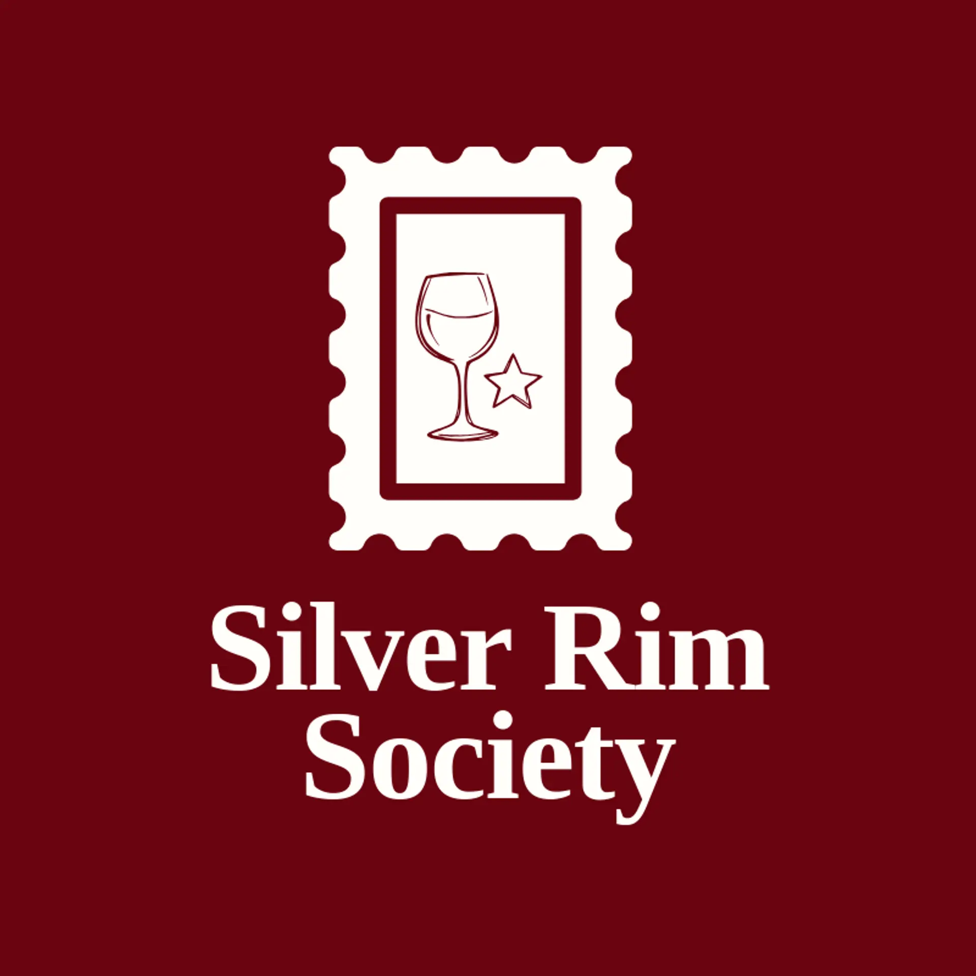 Silver Rim Society logo for wine glass