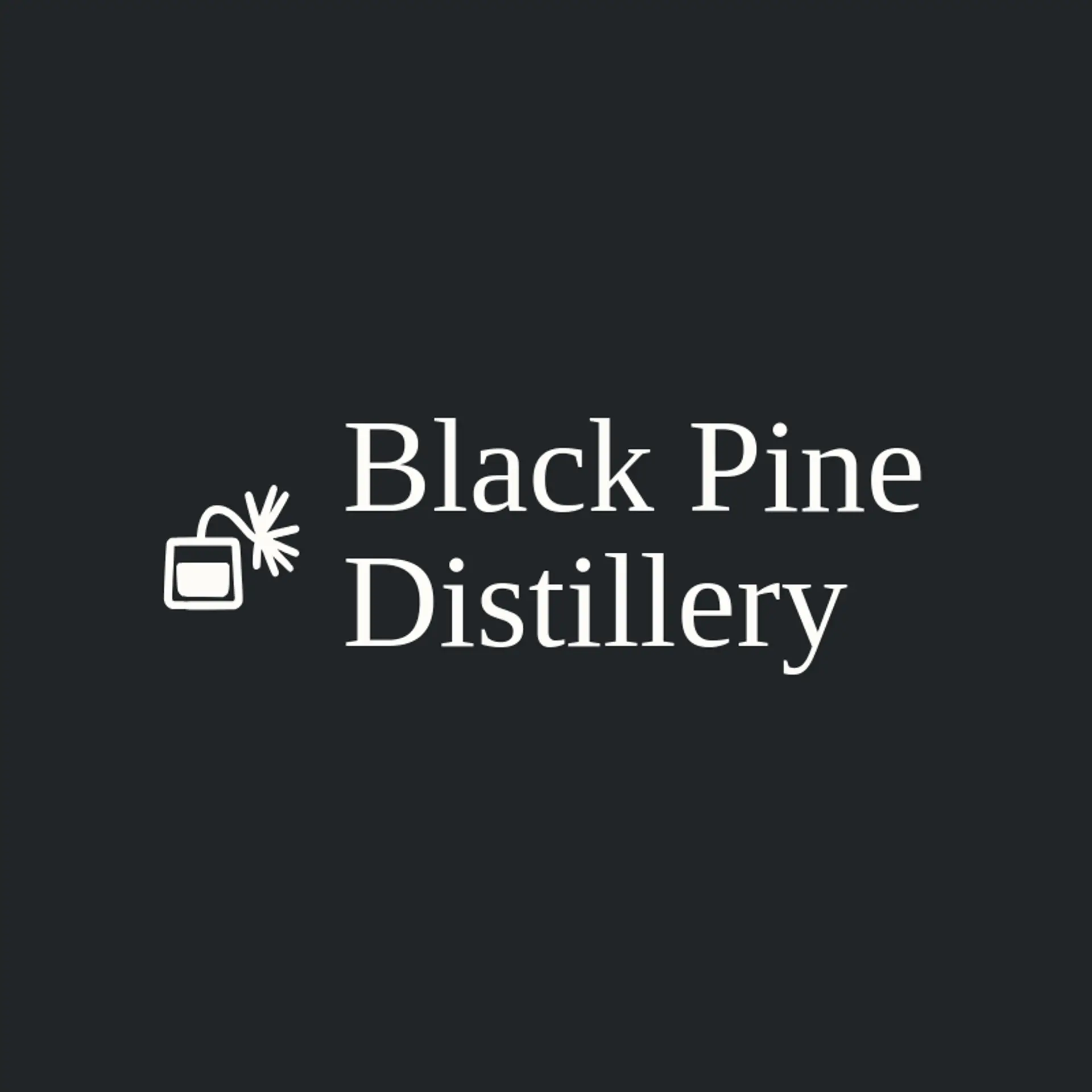 Black Pine Distillery logo for whiskey