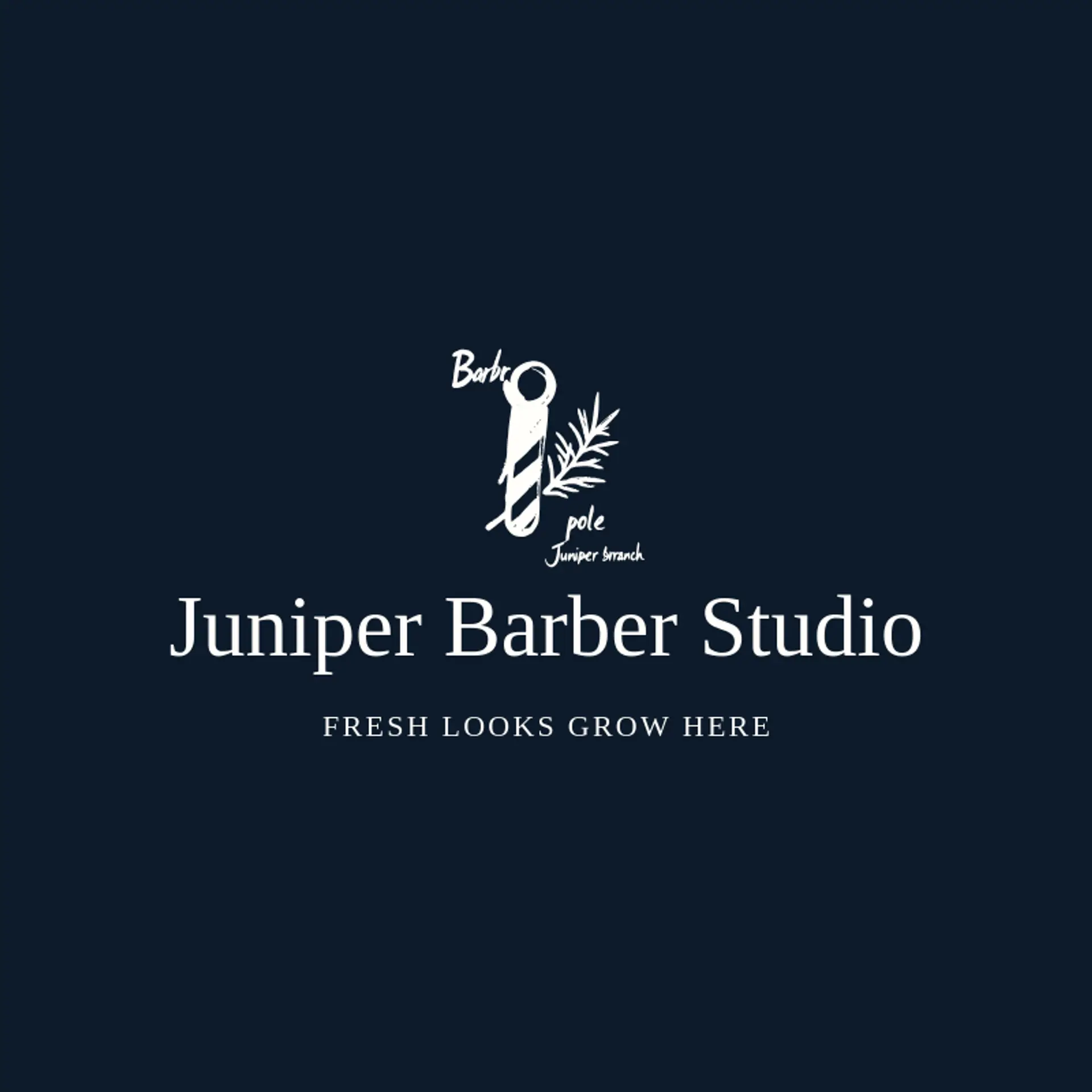 Juniper Barber Studio logo for barber pole