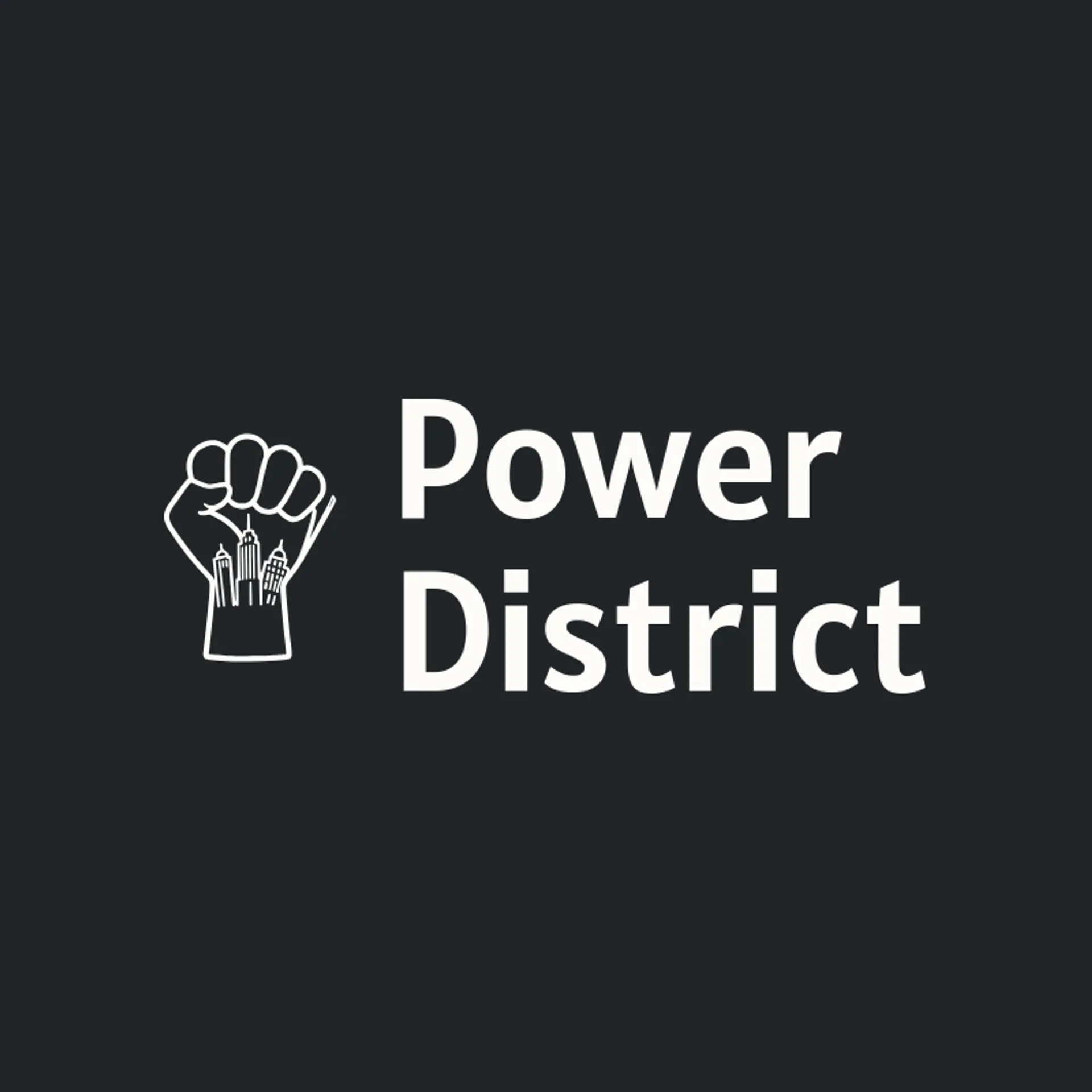Power District logo for superhero