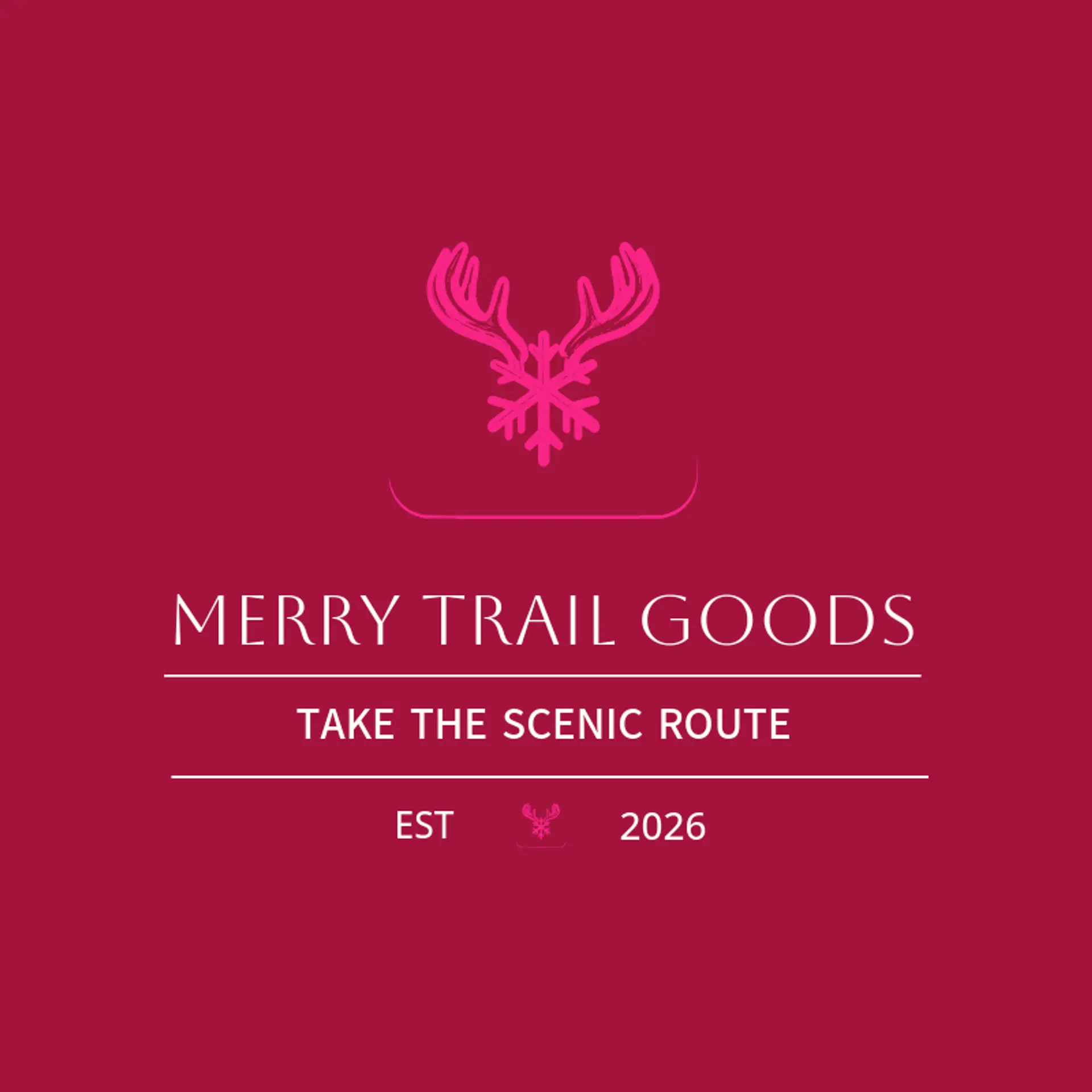 Merry Trail Goods logo for christmas