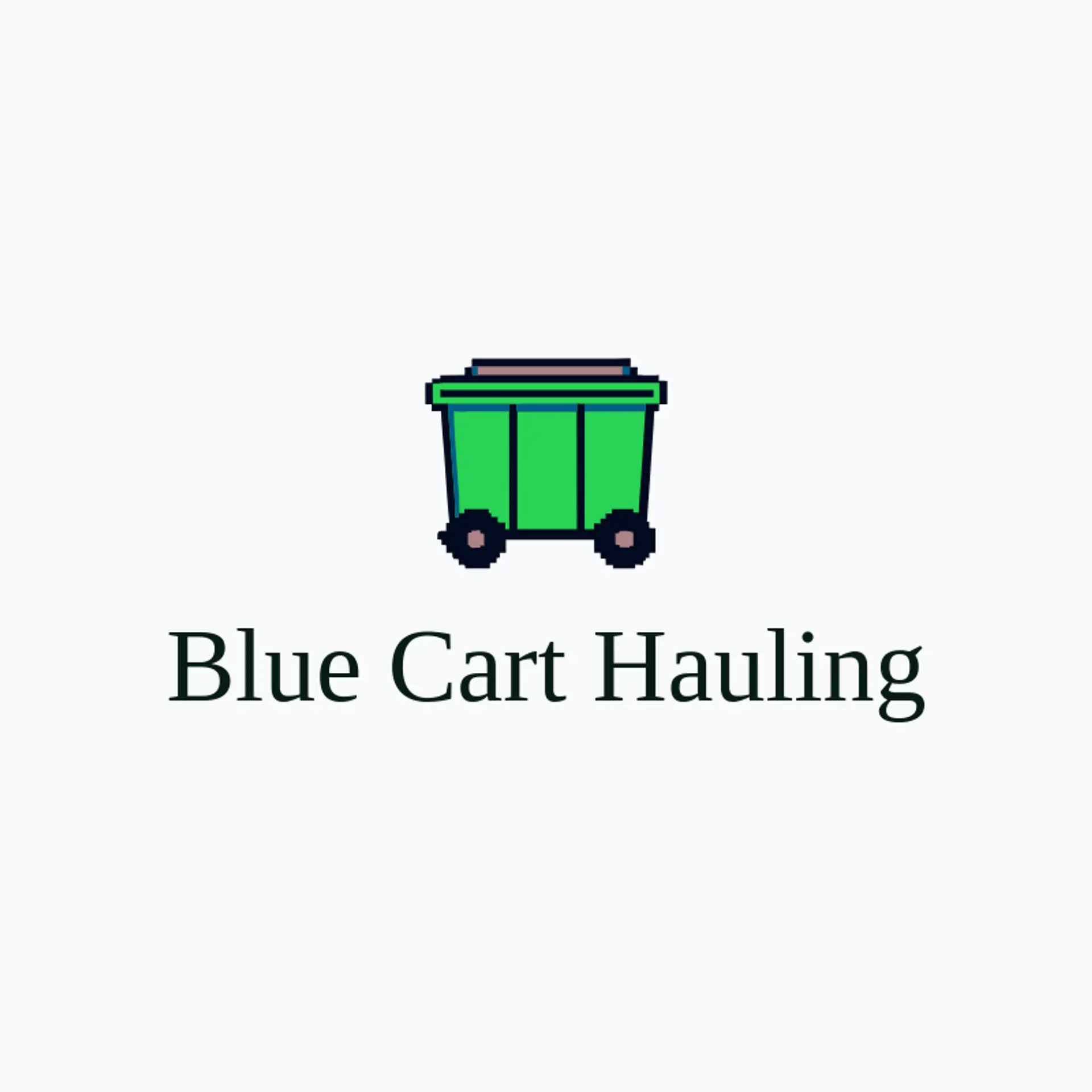Blue Cart Hauling logo for dumpster