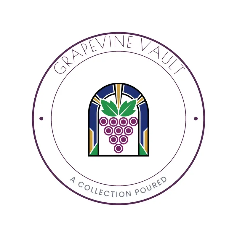 The bar name Grapevine Vault as a branded logo in a deco style