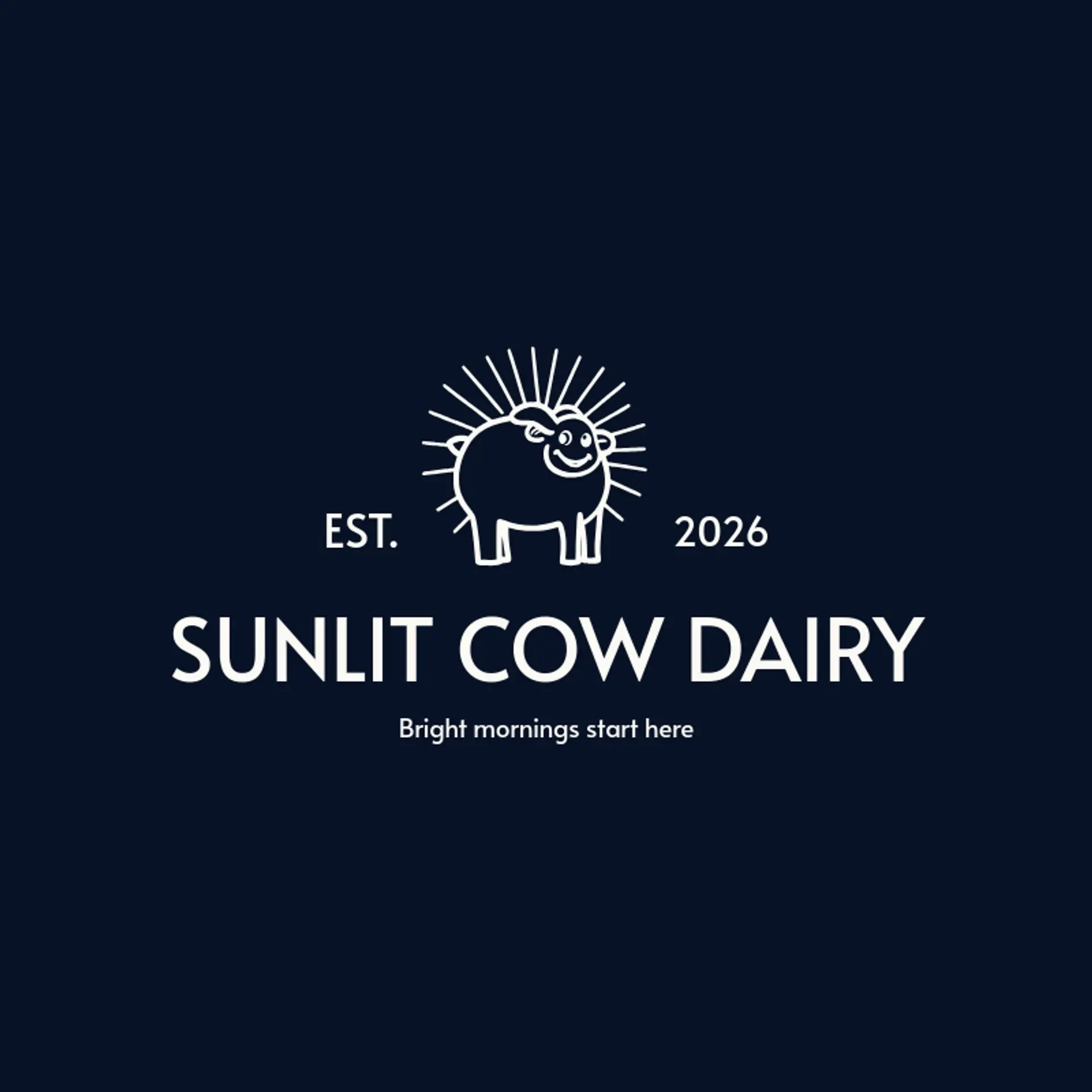 Sunlit Cow Dairy logo for dairy farm