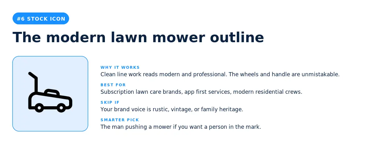 The modern lawn mower outline stock icon