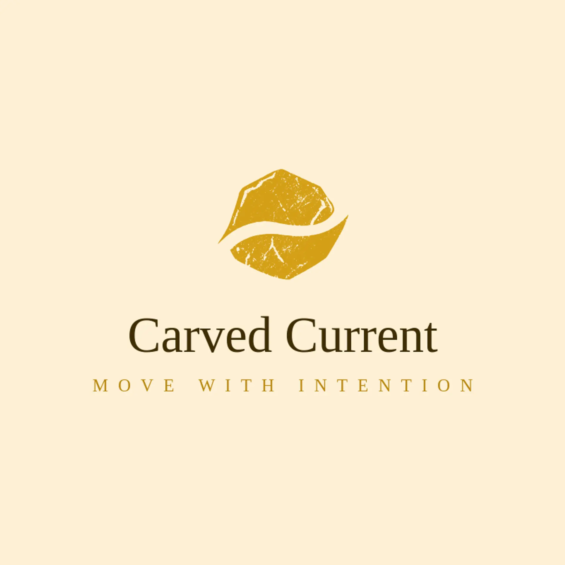 Carved Current logo for stone