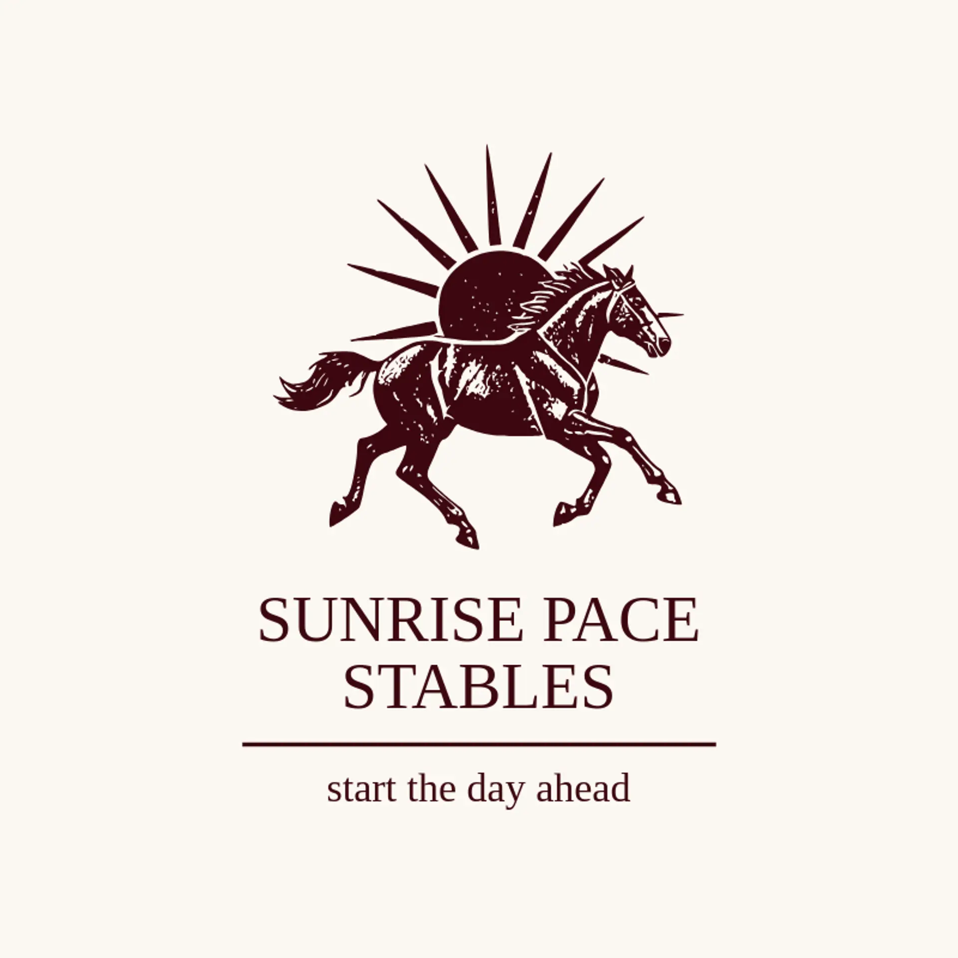 Sunrise Pace Stables logo for horse racing