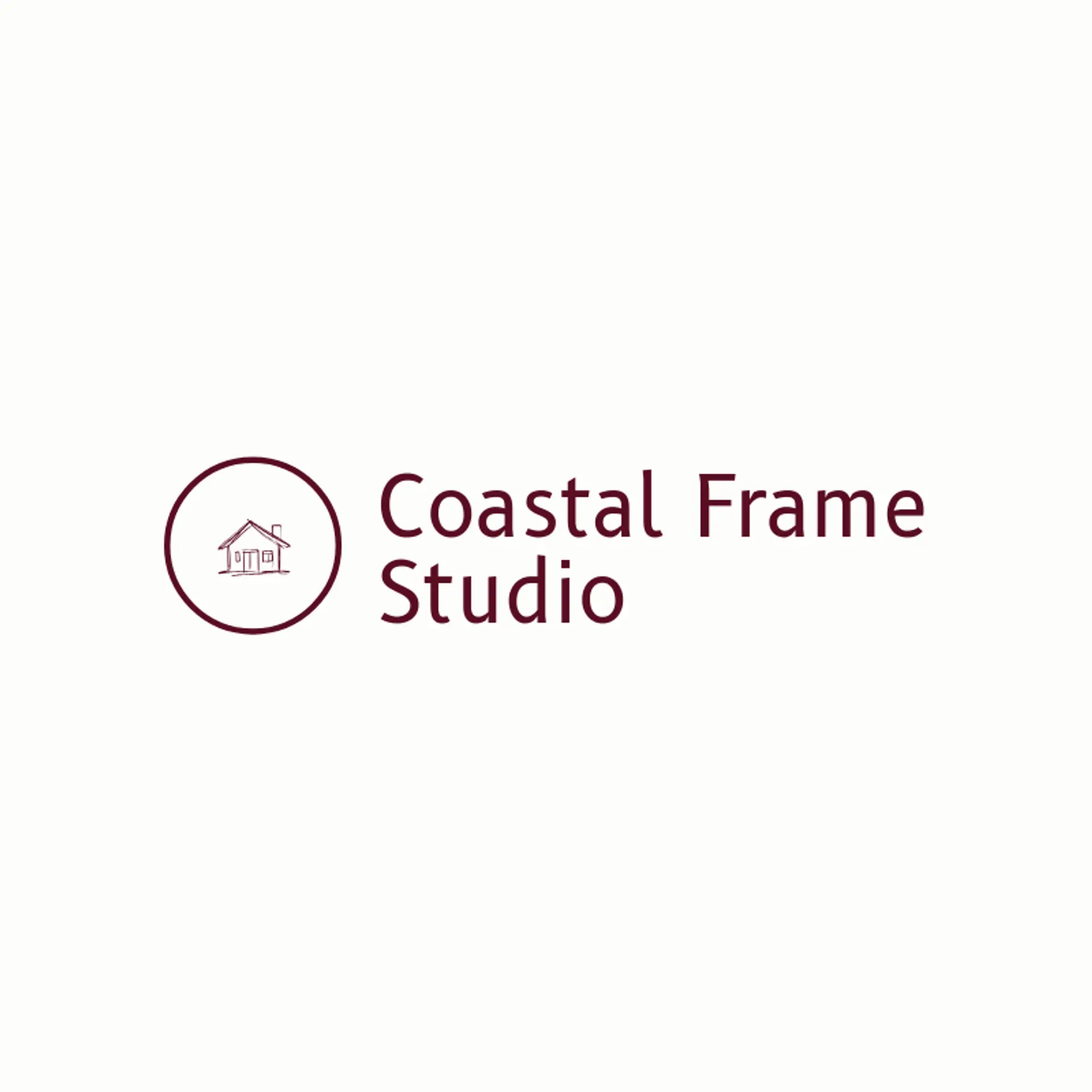 Coastal Frame Studio logo for window