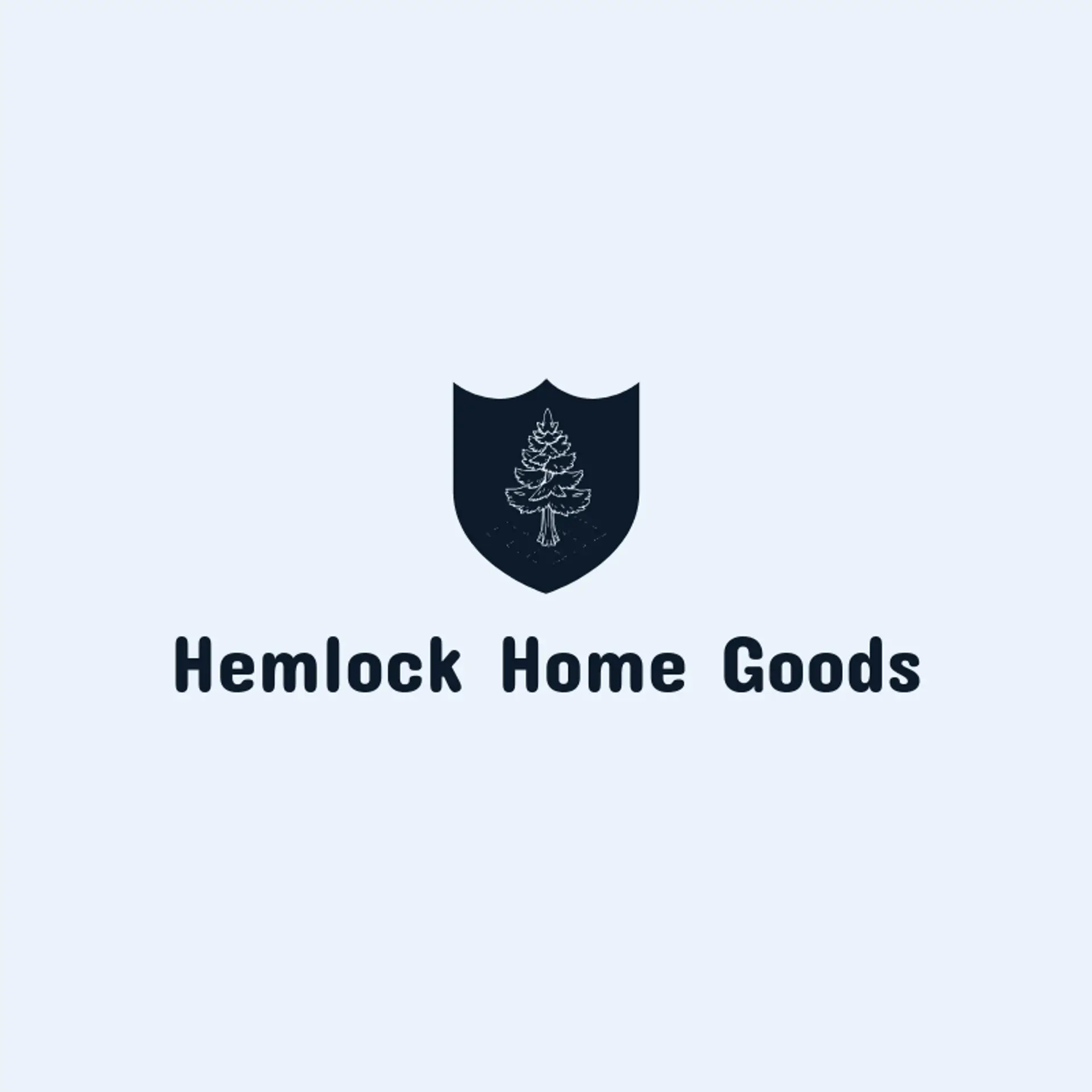 Hemlock Home Goods logo for evergreen