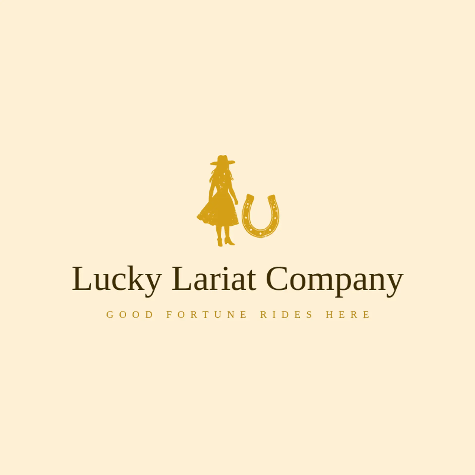 Lucky Lariat Company logo for cowgirl
