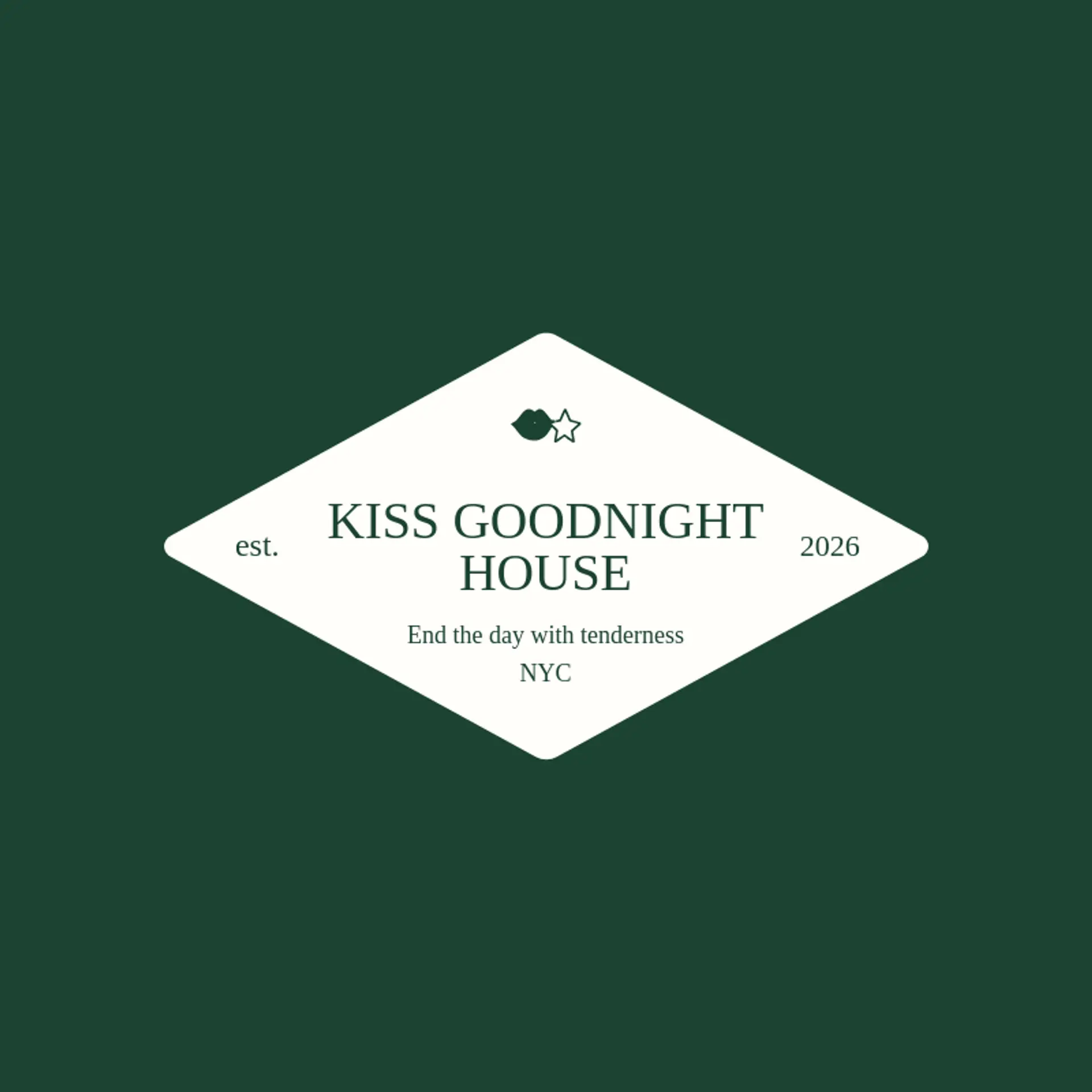 Kiss Goodnight House logo for kiss