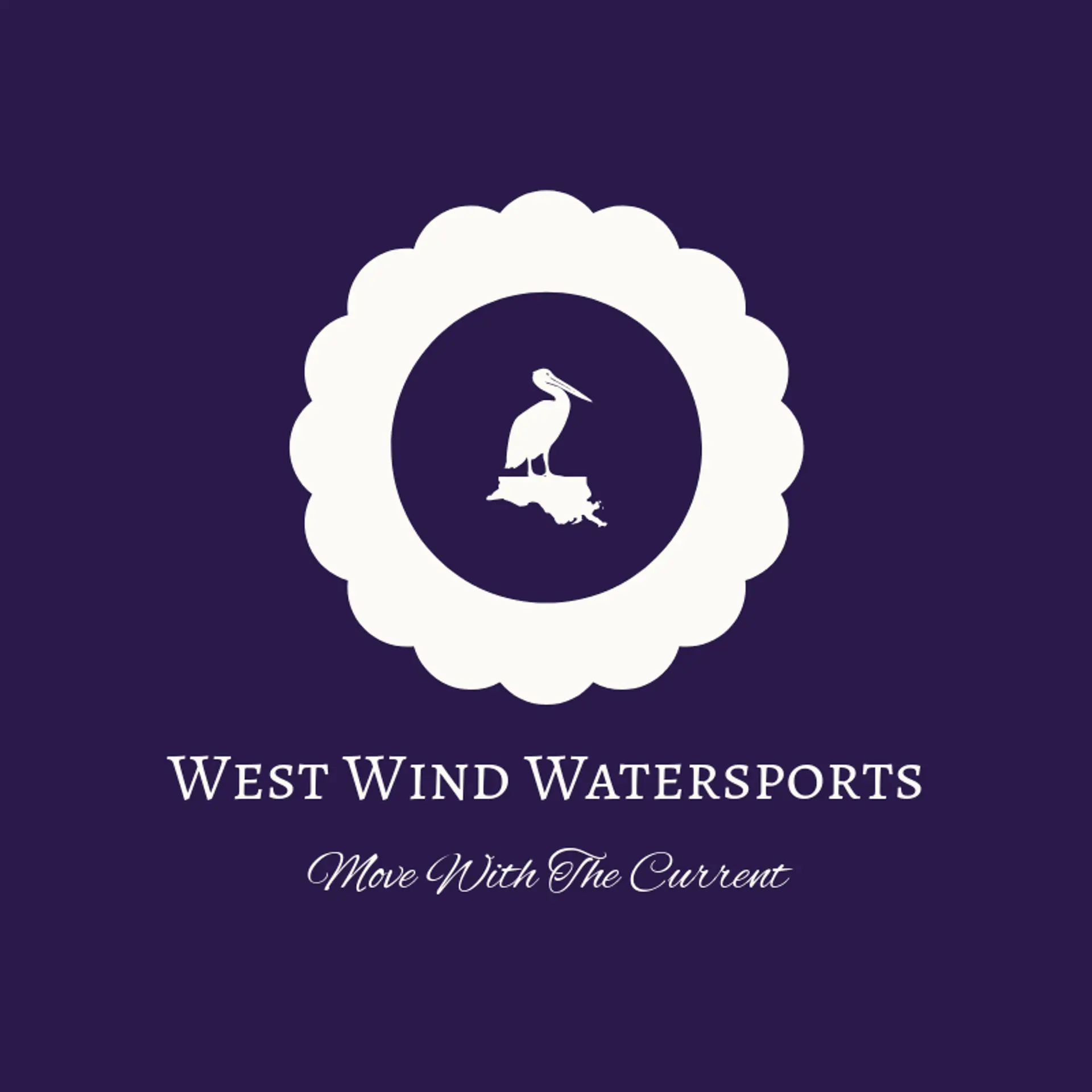 West Wind Watersports logo for pelican