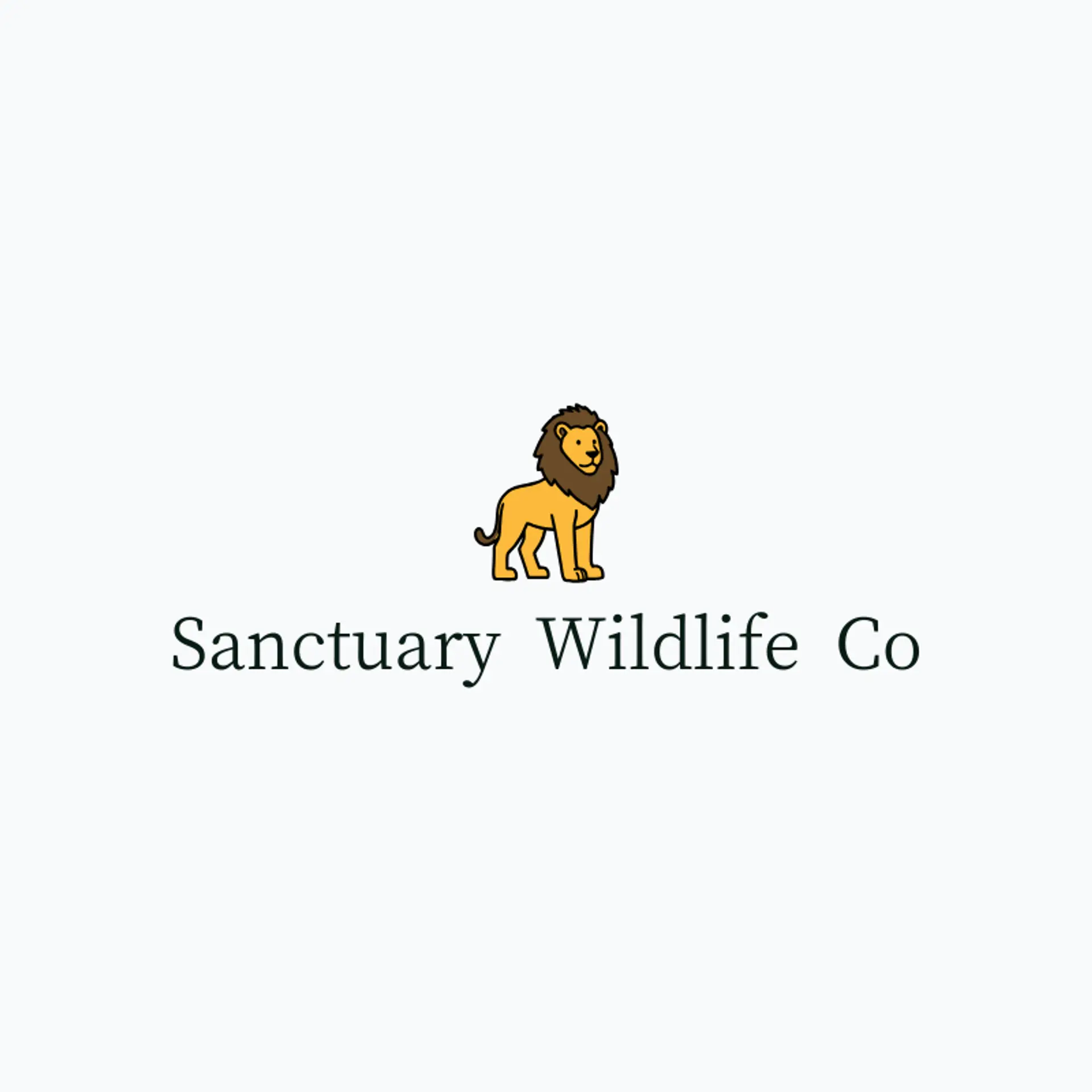 Sanctuary Wildlife Co logo for lion