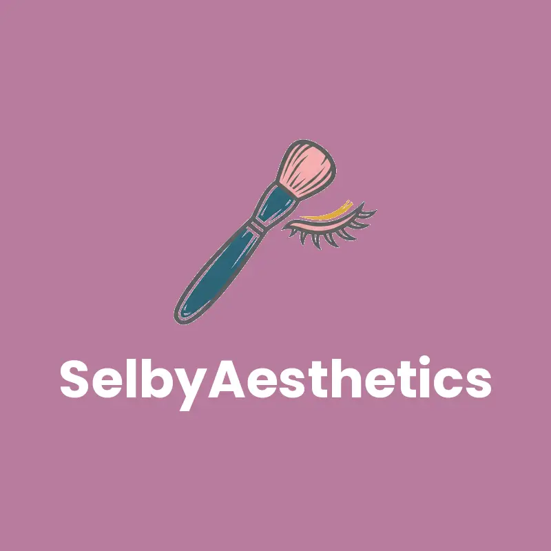 Makeup brush and eyelashes lash logo in a linocut style