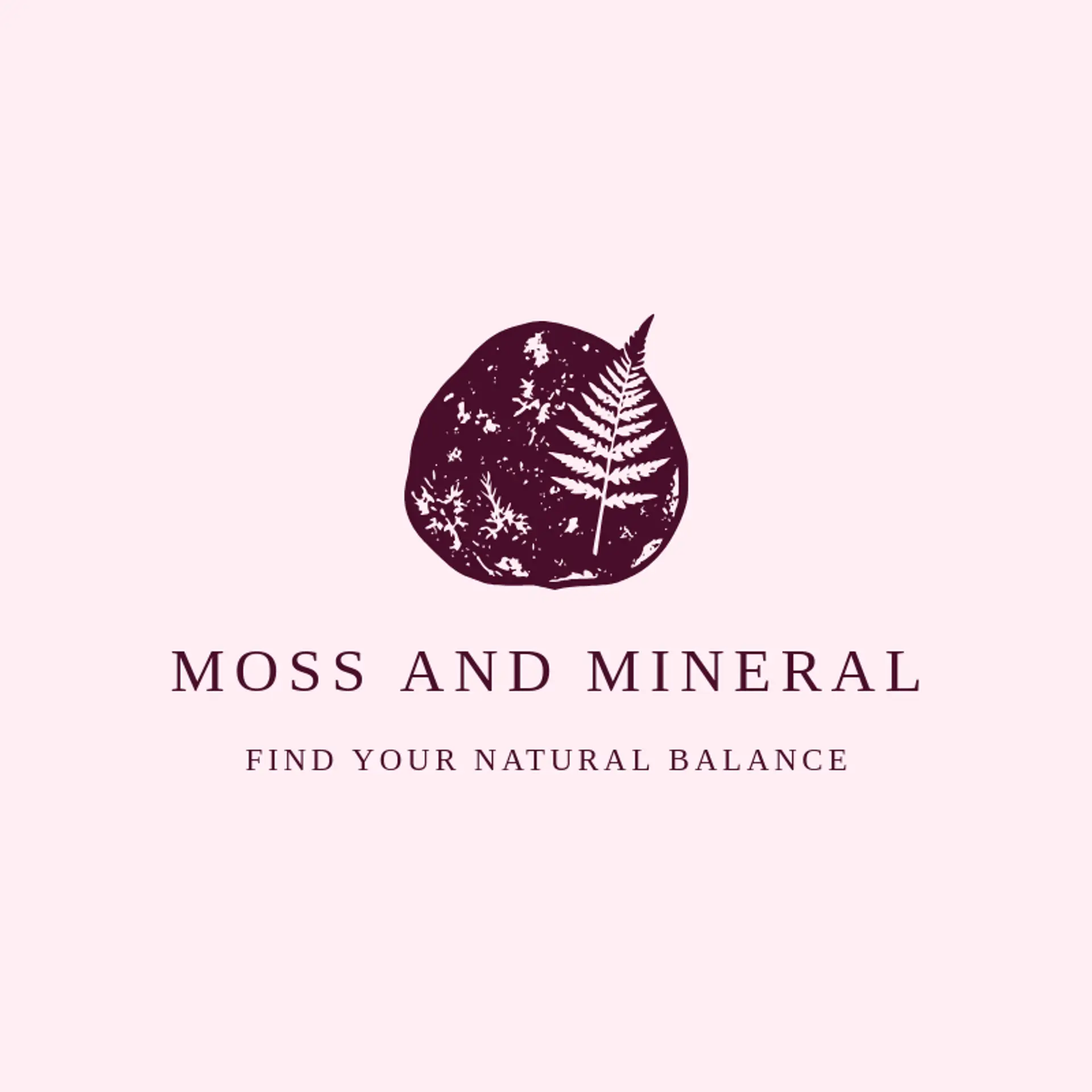 Moss and Mineral logo for natural