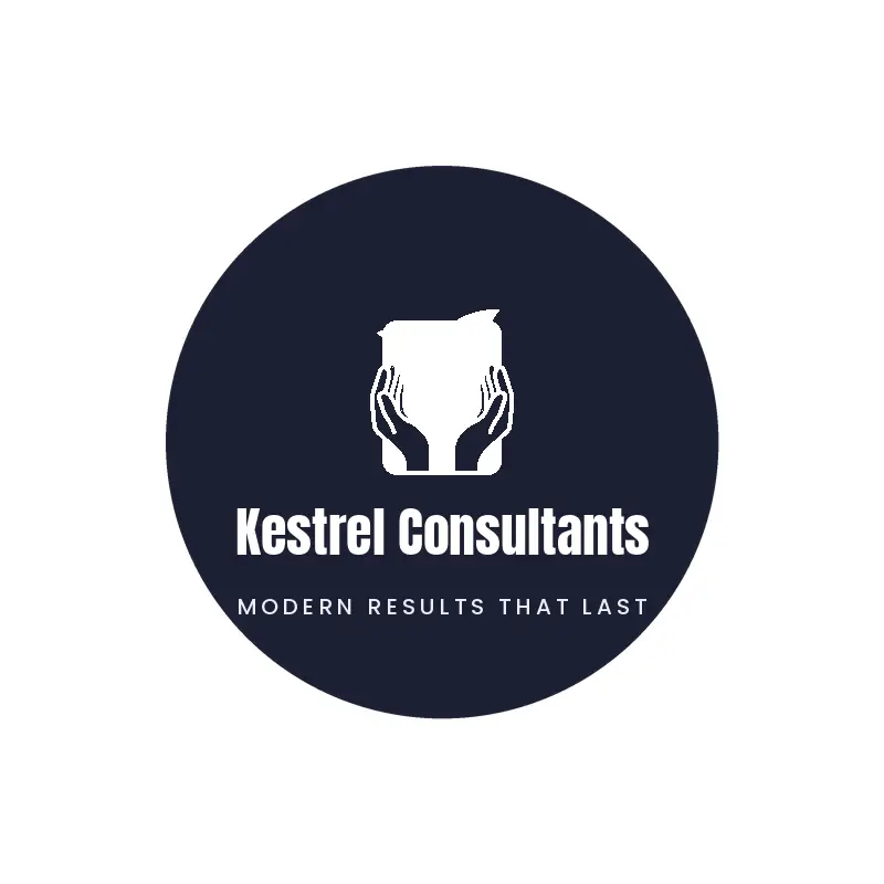 Two hands supporting growth, a people first consulting logo in a black ink style
