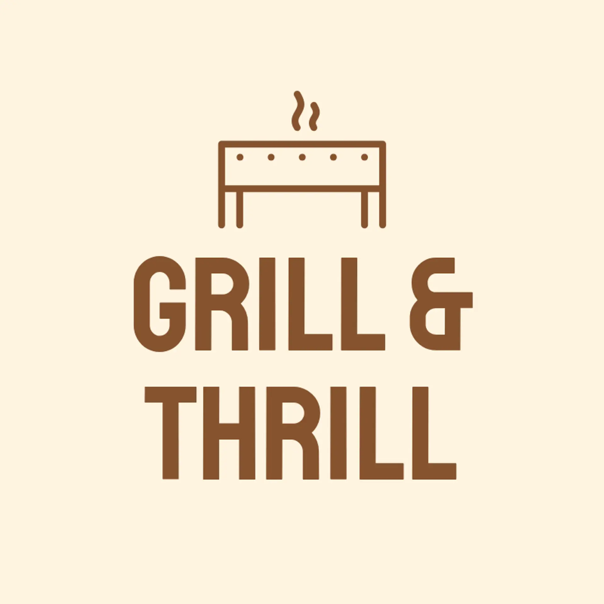 Grill & Thrill logo for bbq restaurant