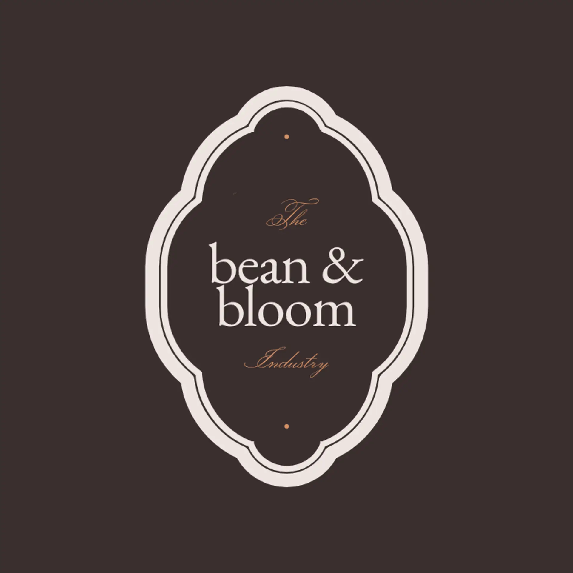 bean & bloom logo for unique cafe