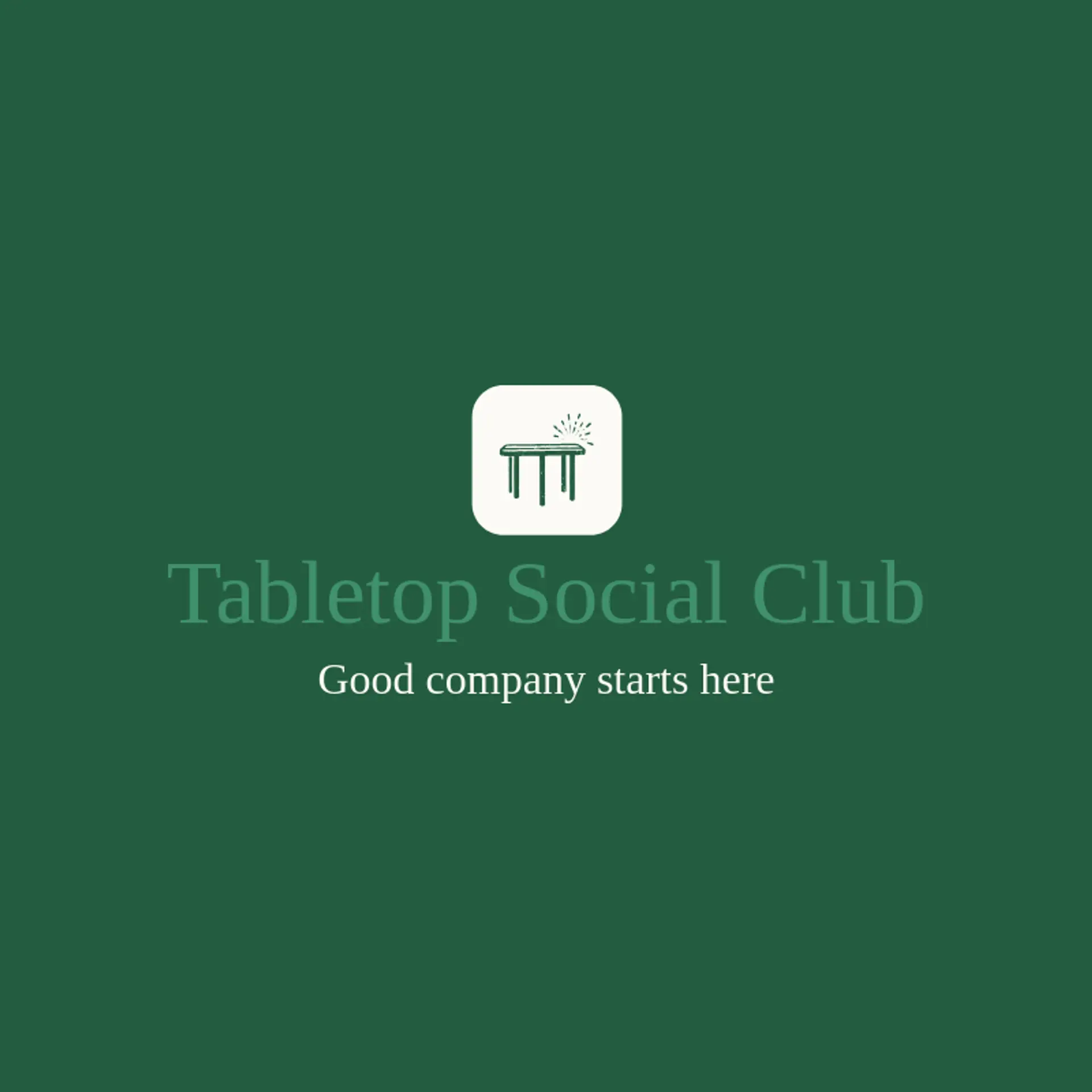 Tabletop Social Club logo for table