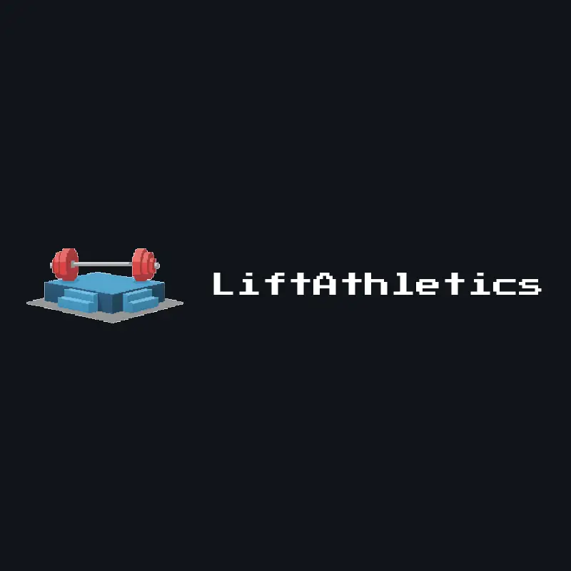 Pixel style weightlifting platform and barbell logo for LiftAthletics