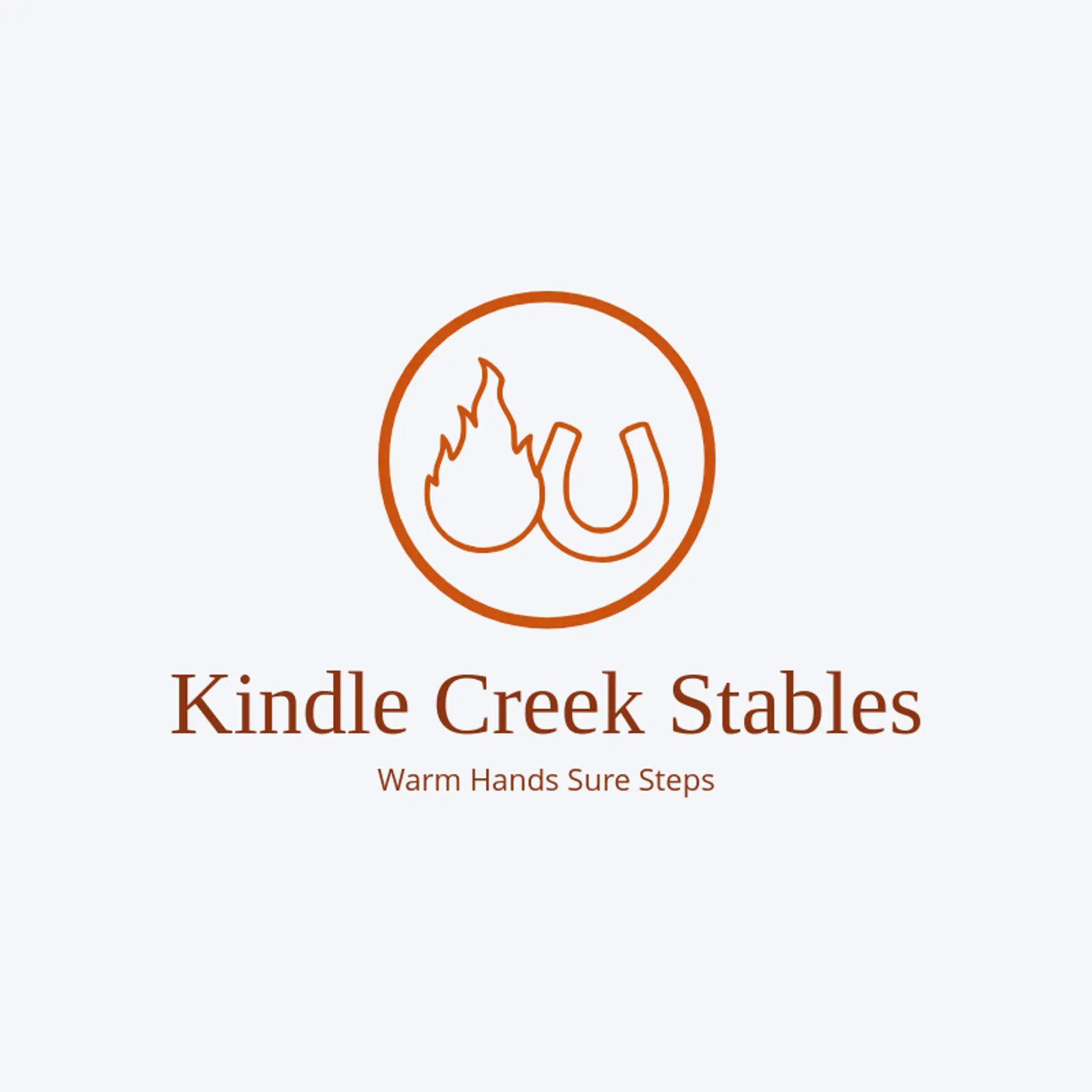 Kindle Creek Stables logo for horseshoe