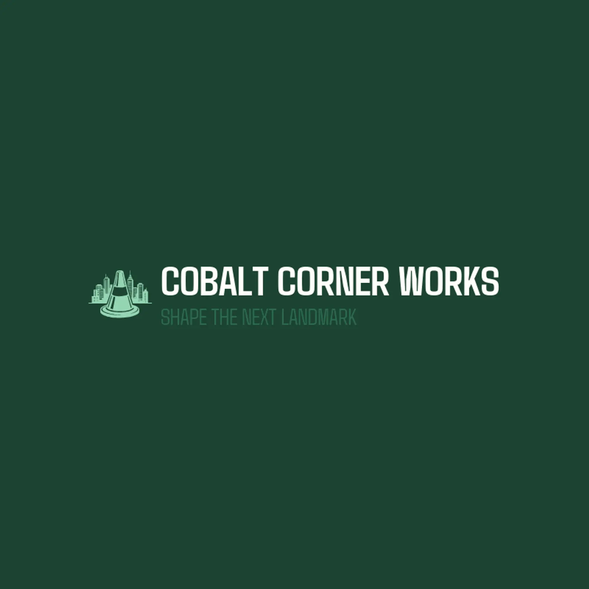 Cobalt Corner Works logo for construction company