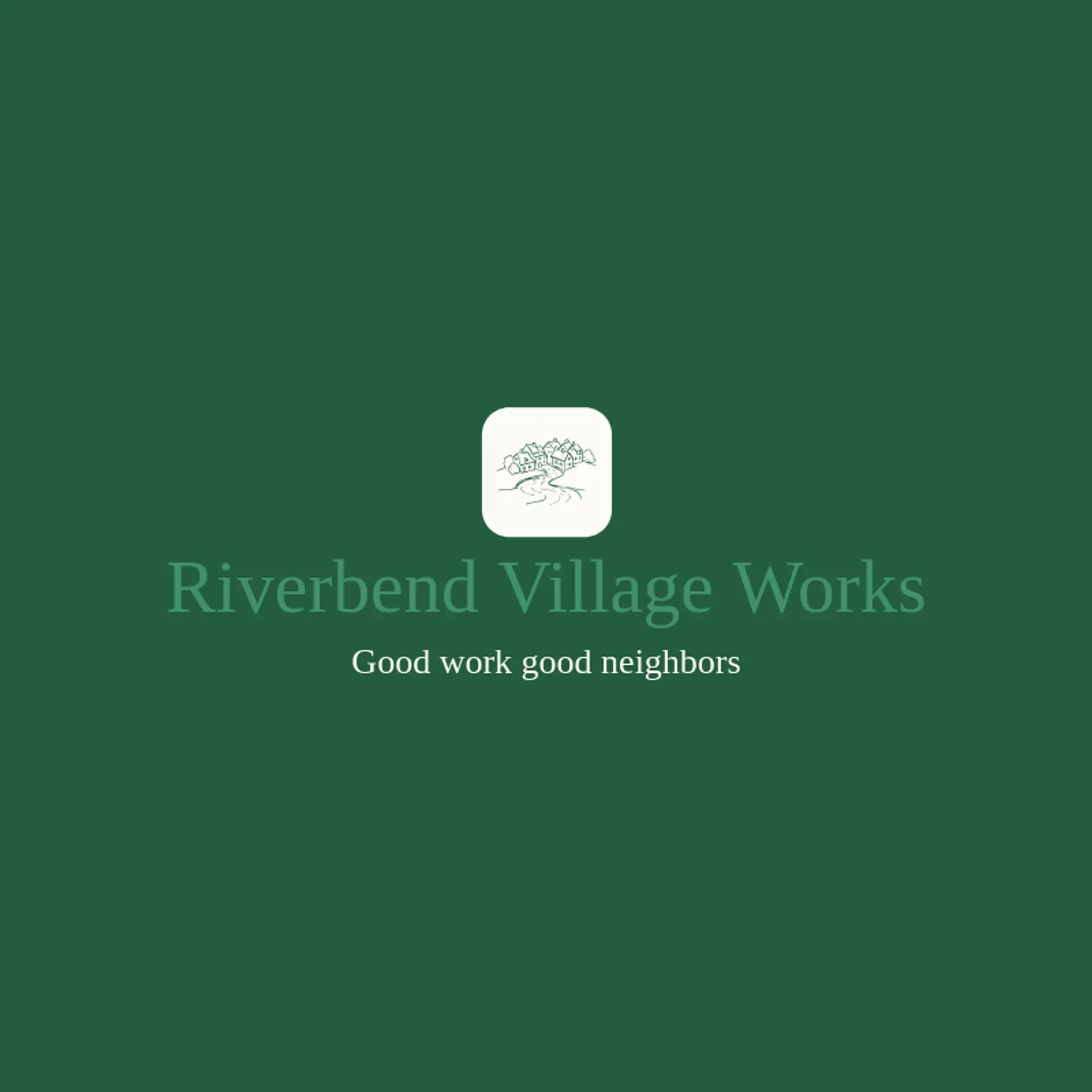 Riverbend Village Works logo for village