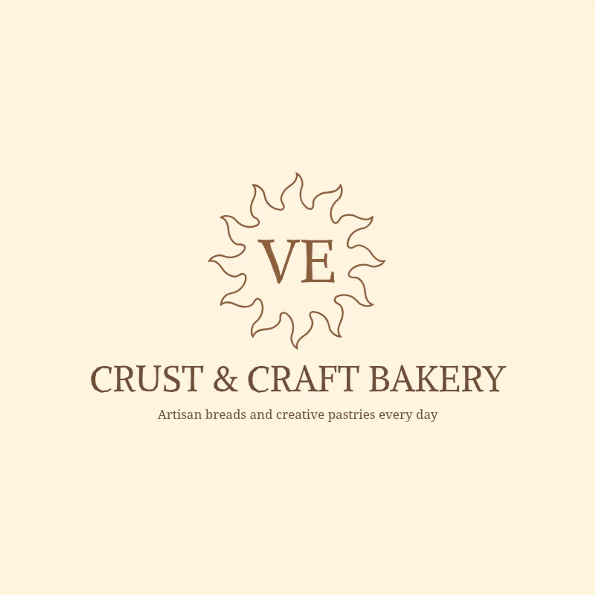 Crust & Craft Bakery logo for bakery