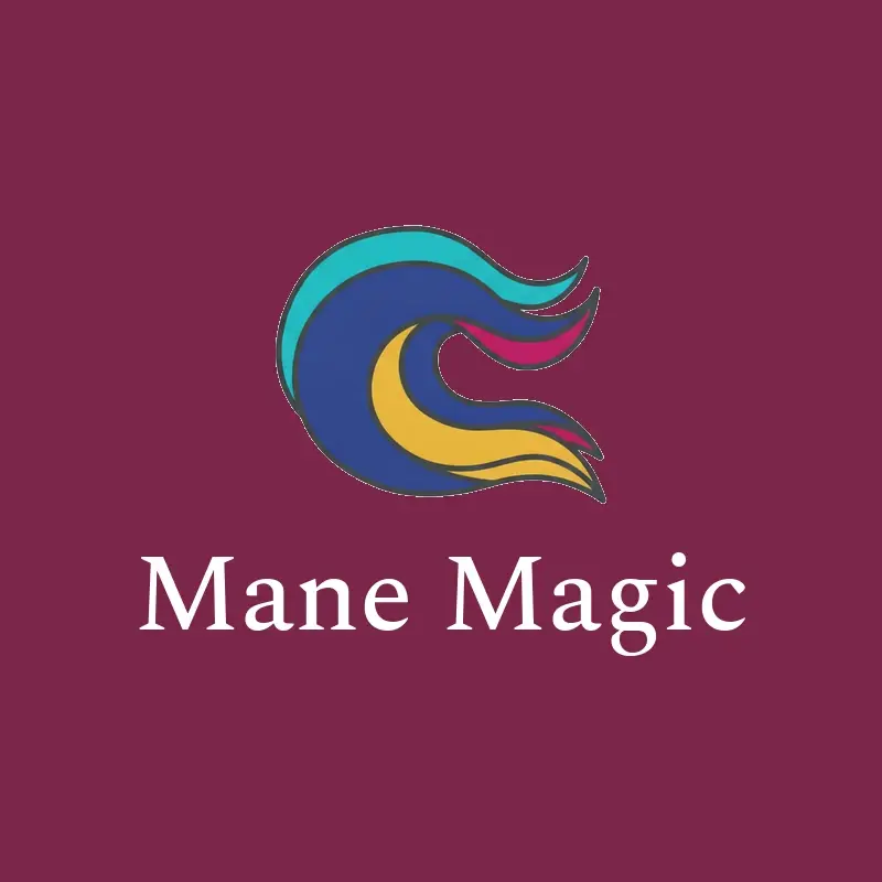 The salon name Mane Magic as a branded logo in an illustration style