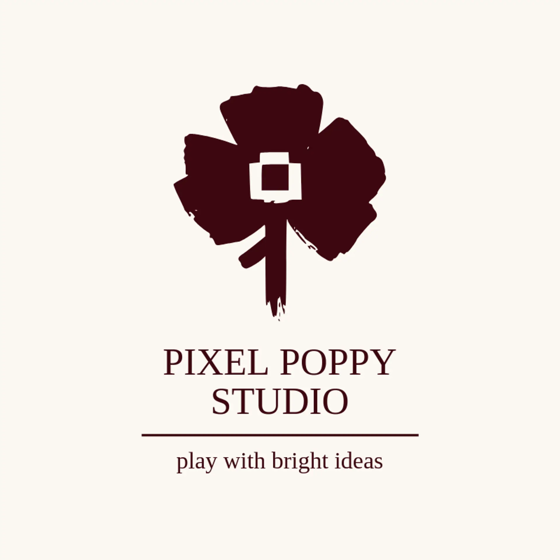 Pixel Poppy Studio logo for pixelated