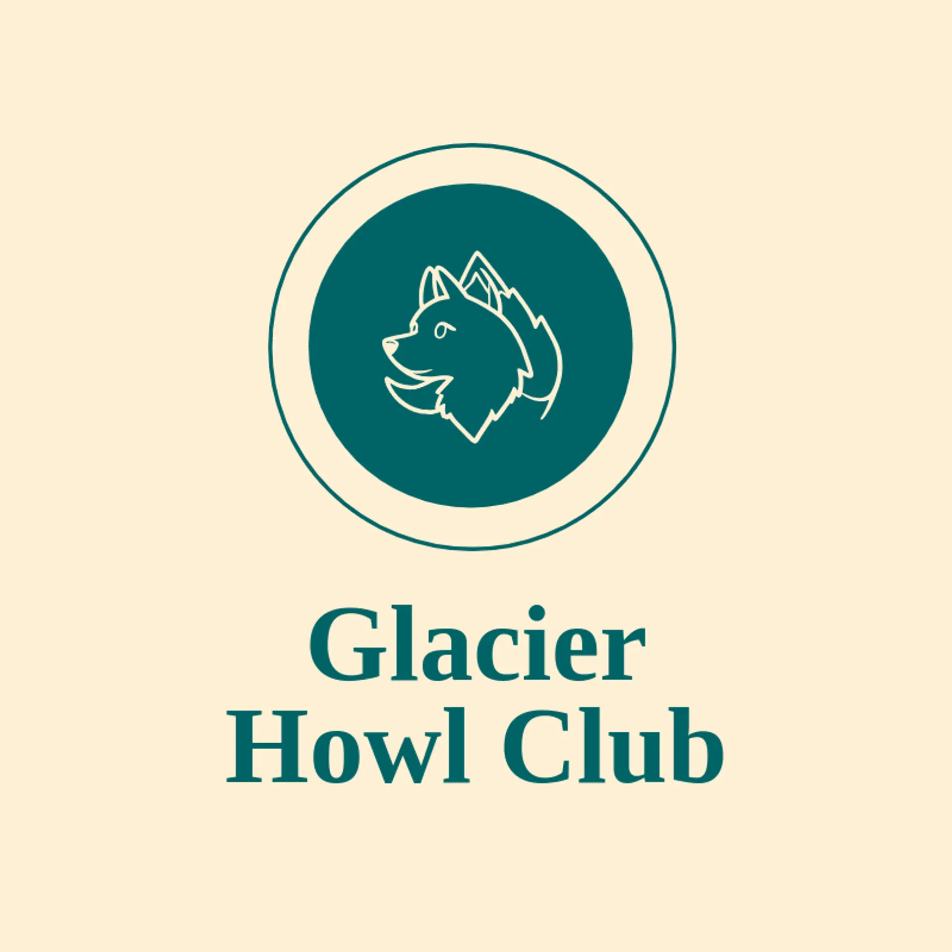 Glacier Howl Club logo for husky