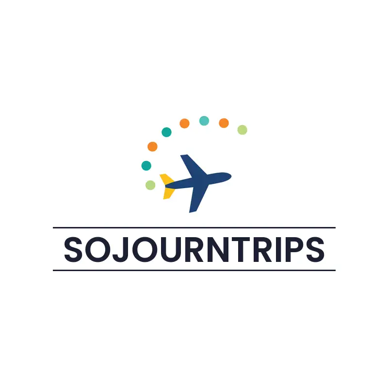 Plane and flight path travel logo