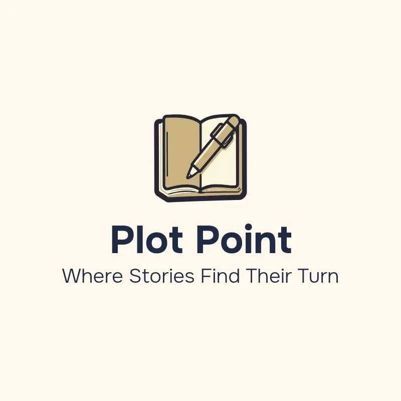 The book name Plot Point as a branded logo with a color icon