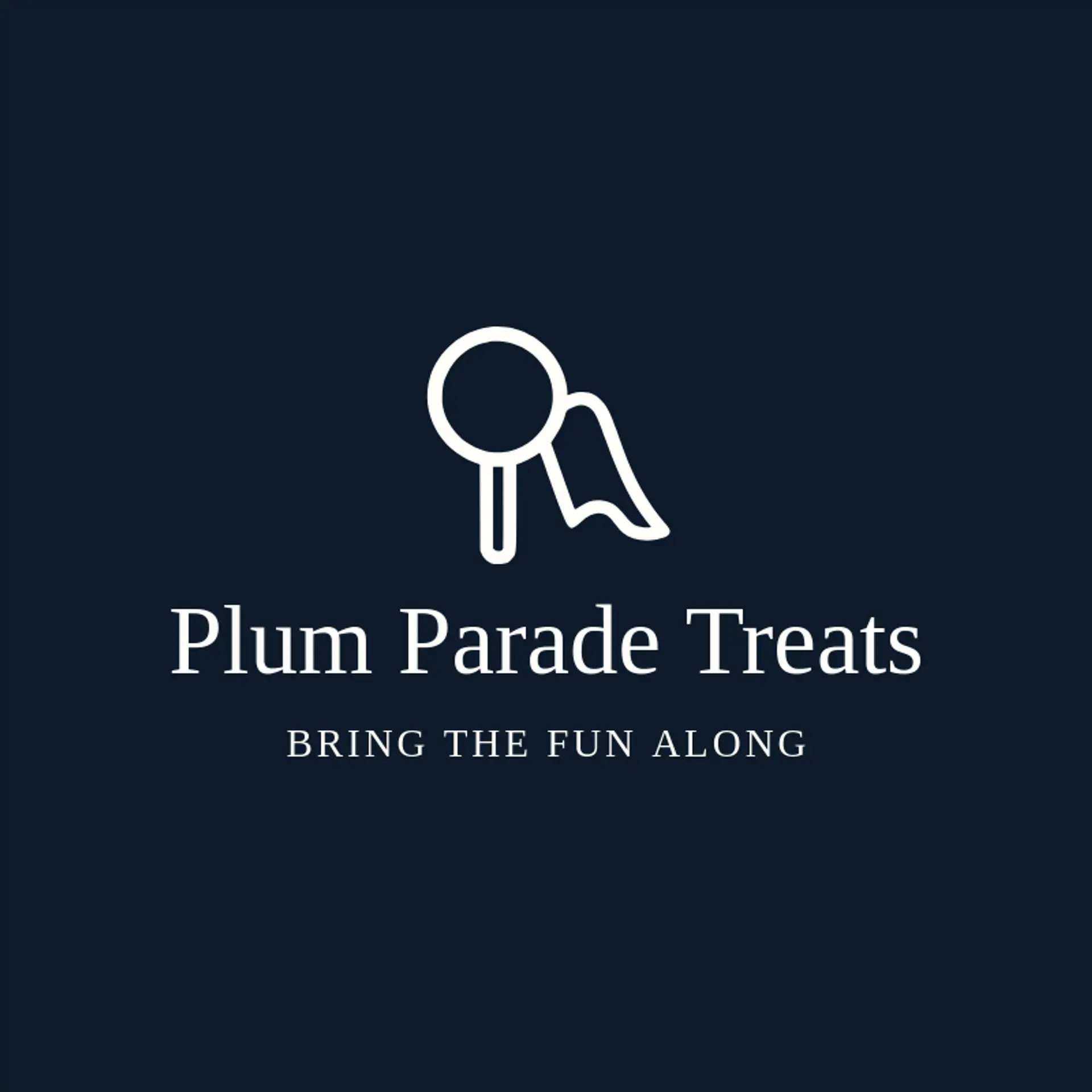 Plum Parade Treats logo for lollipop