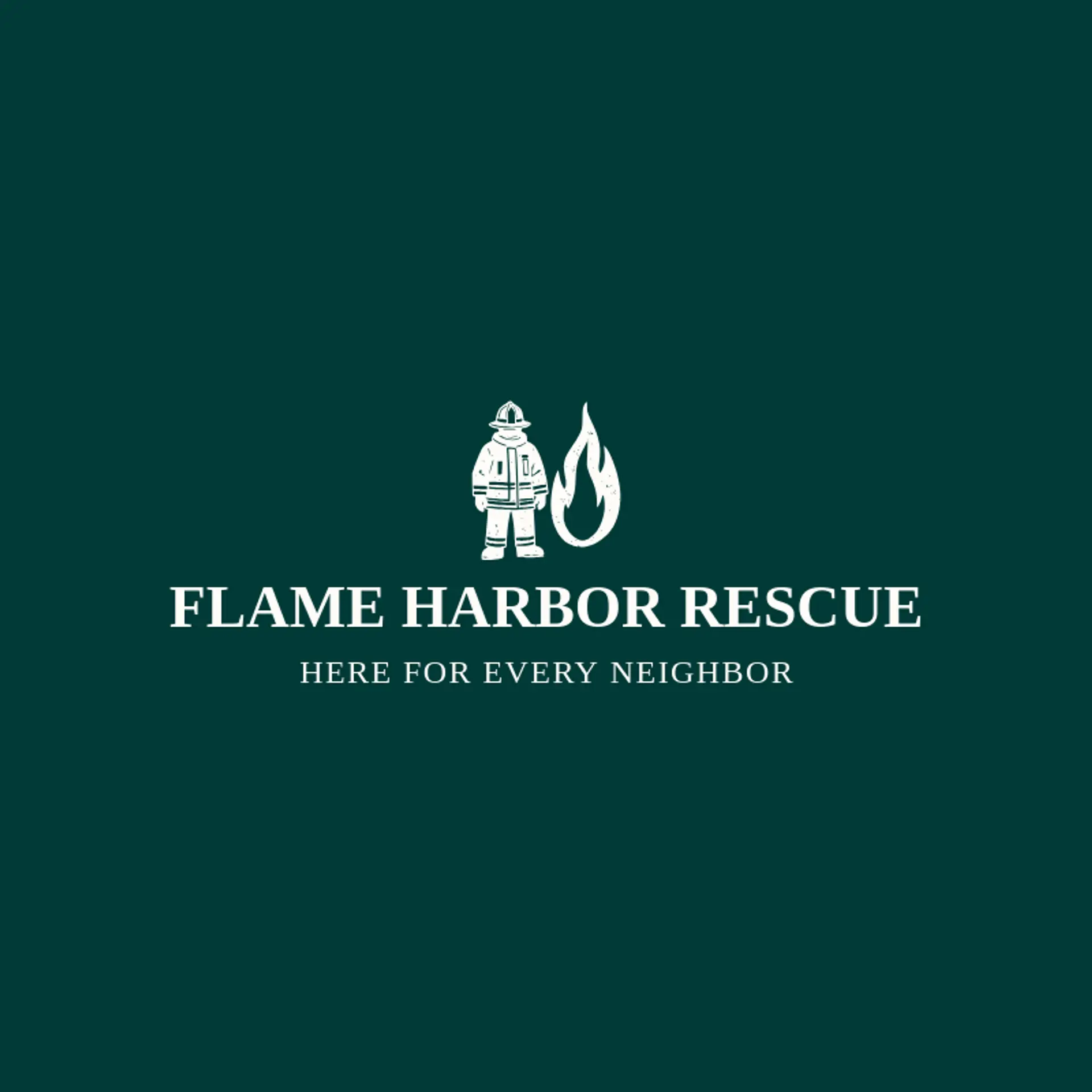 Flame Harbor Rescue logo for fireman