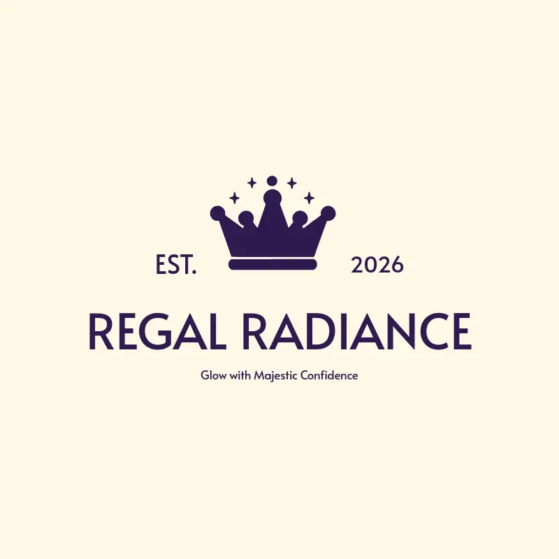 The makeup name Regal Radiance as a branded logo with a single color icon