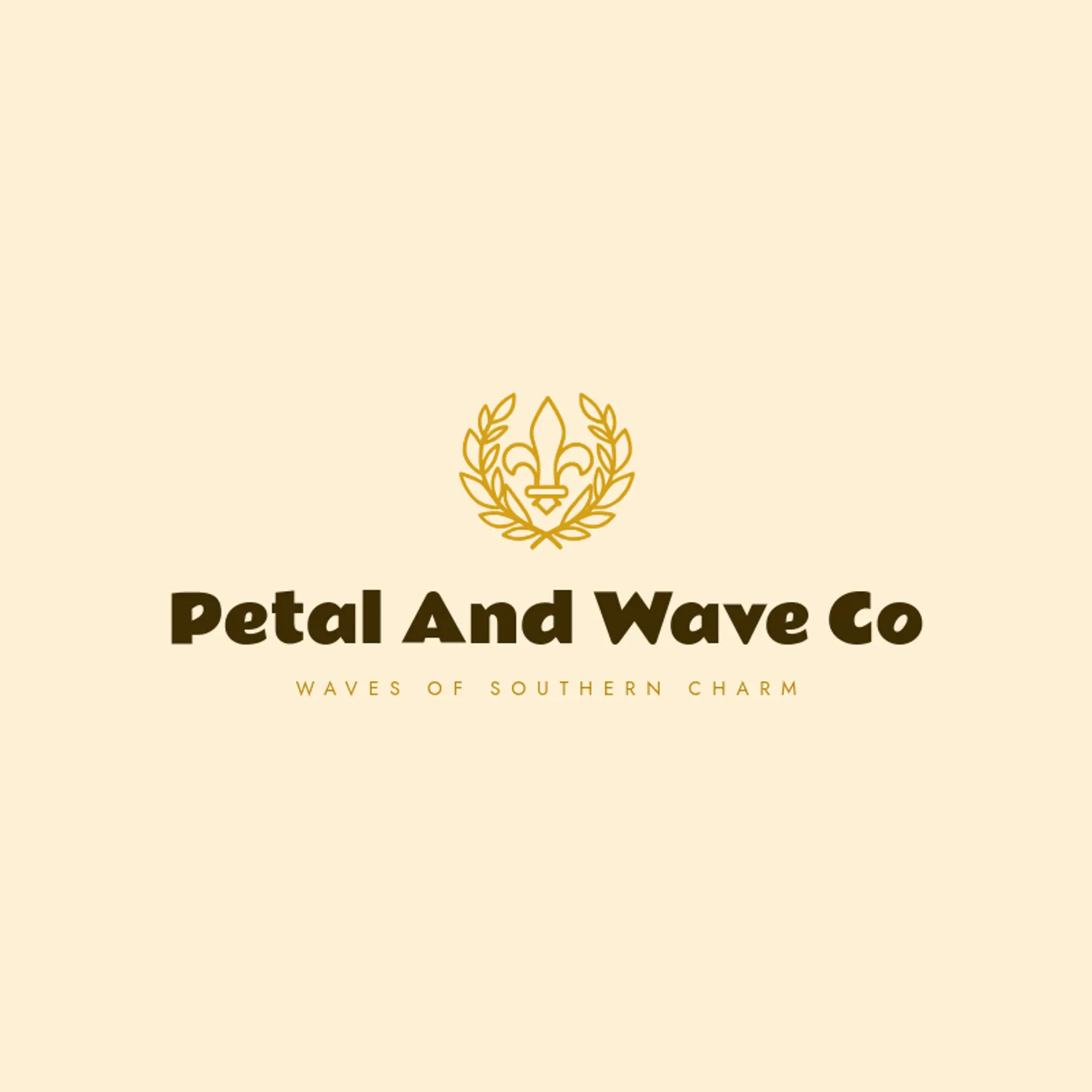 Petal and Wave Co logo for fleur de lis